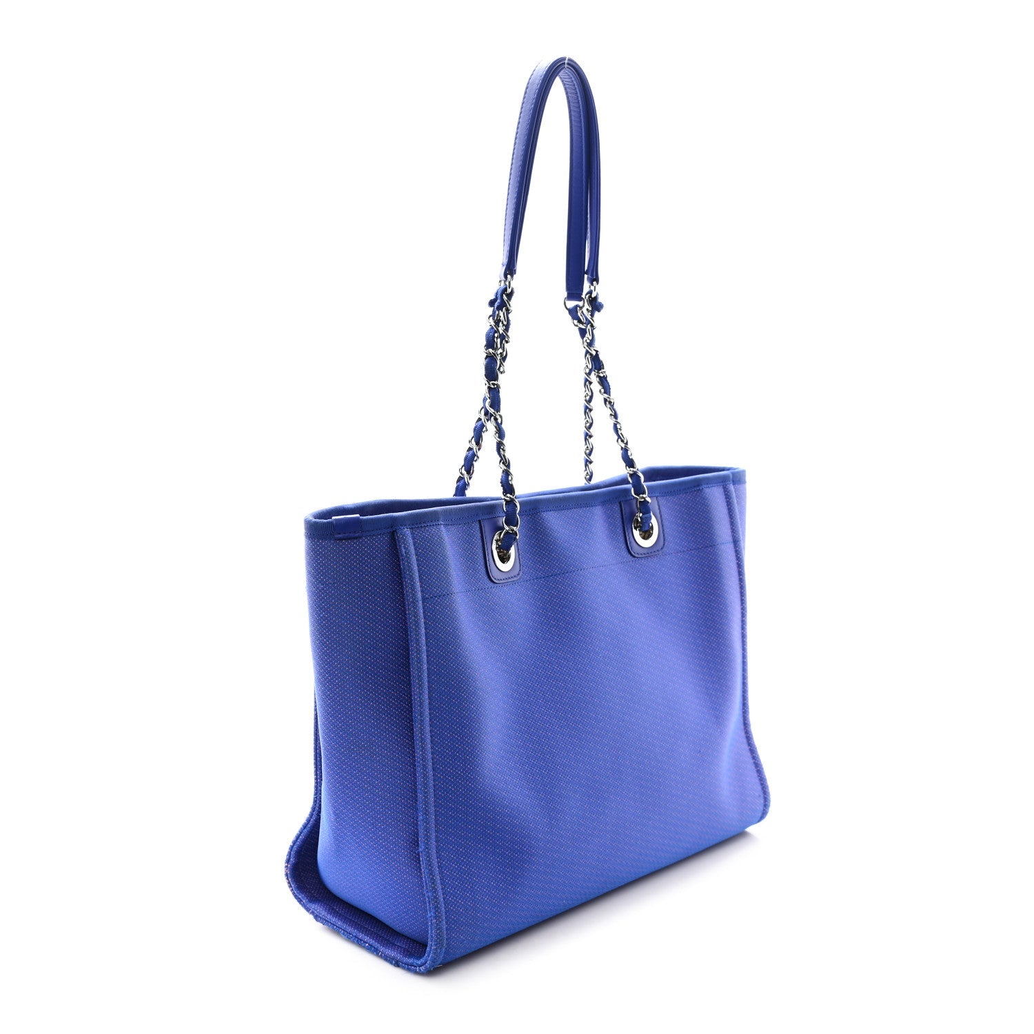 Mixed Fibers Small Deauville Tote Blue Orange