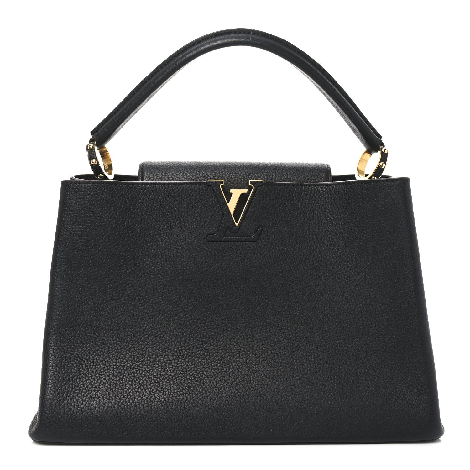 Taurillon Capucines MM Black Fuchsia