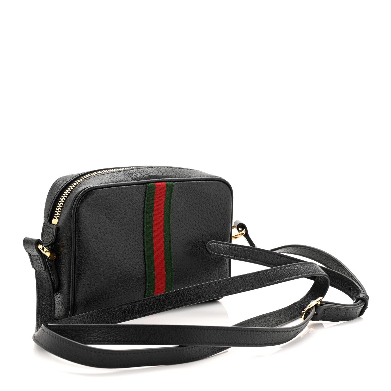 Calfskin Web Mini Ophidia Shoulder Bag Black