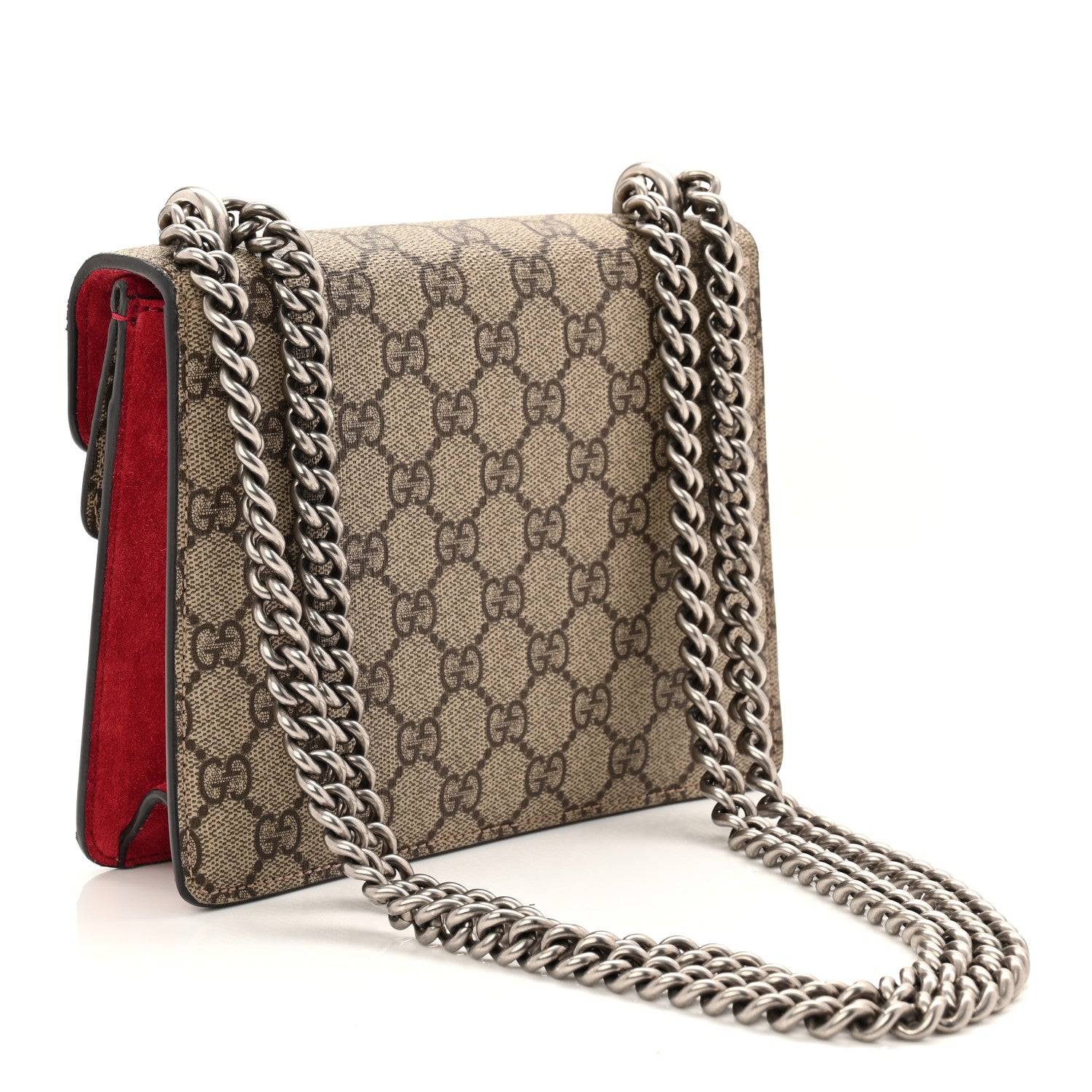 GG Supreme Monogram Mini Dionysus Shoulder Bag Hibiscus Red