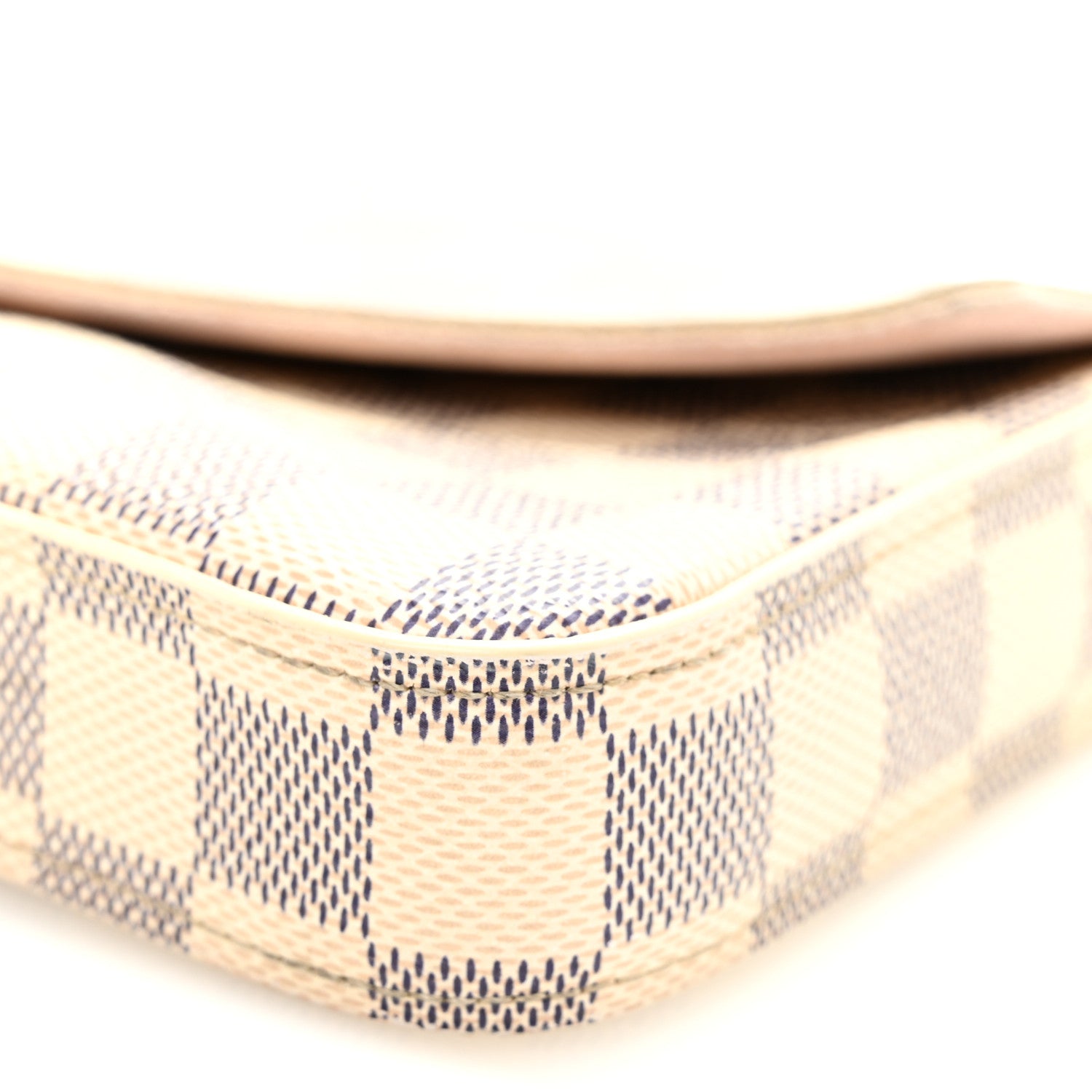 Damier Azur Pochette Felicie Chain Wallet Rose Ballerine