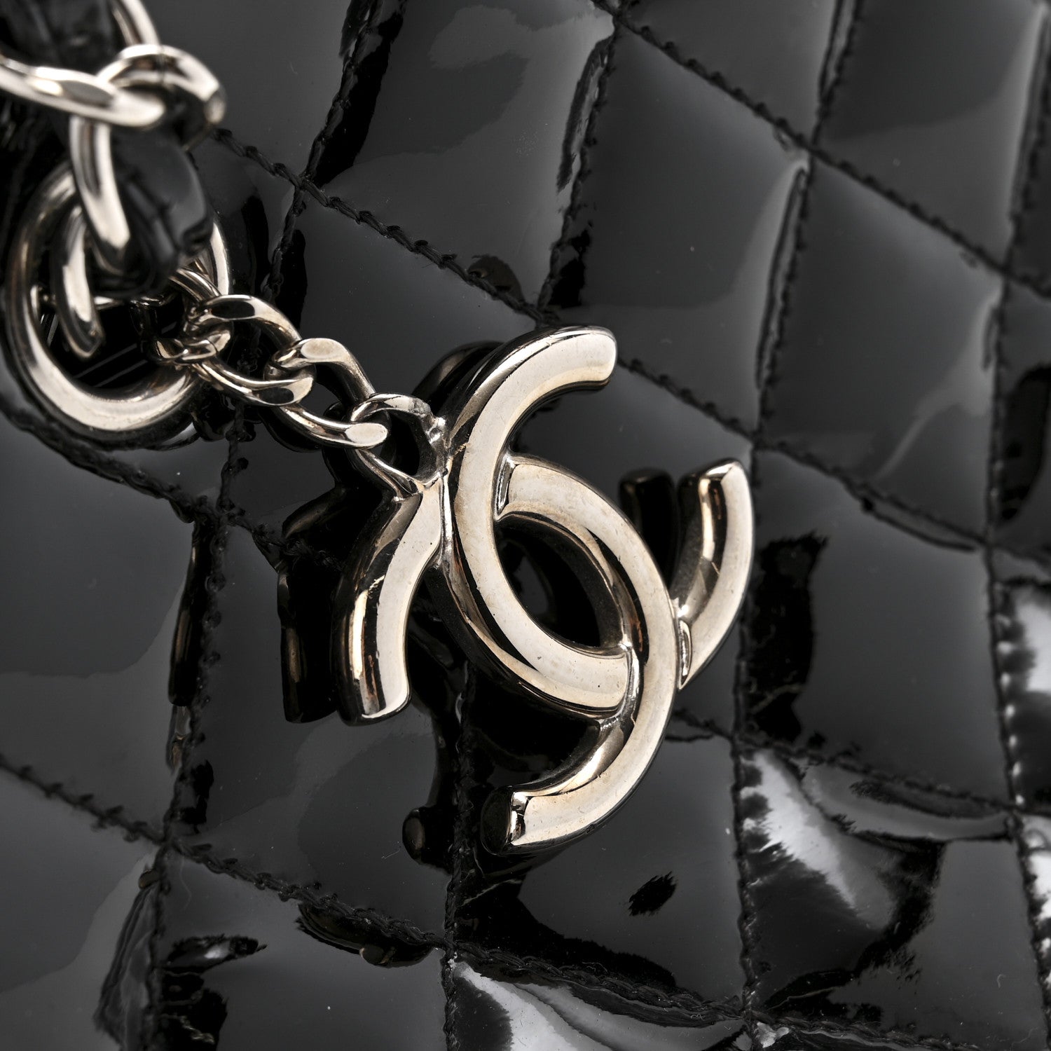 Patent Quilted Medium Just Mademoiselle Black
