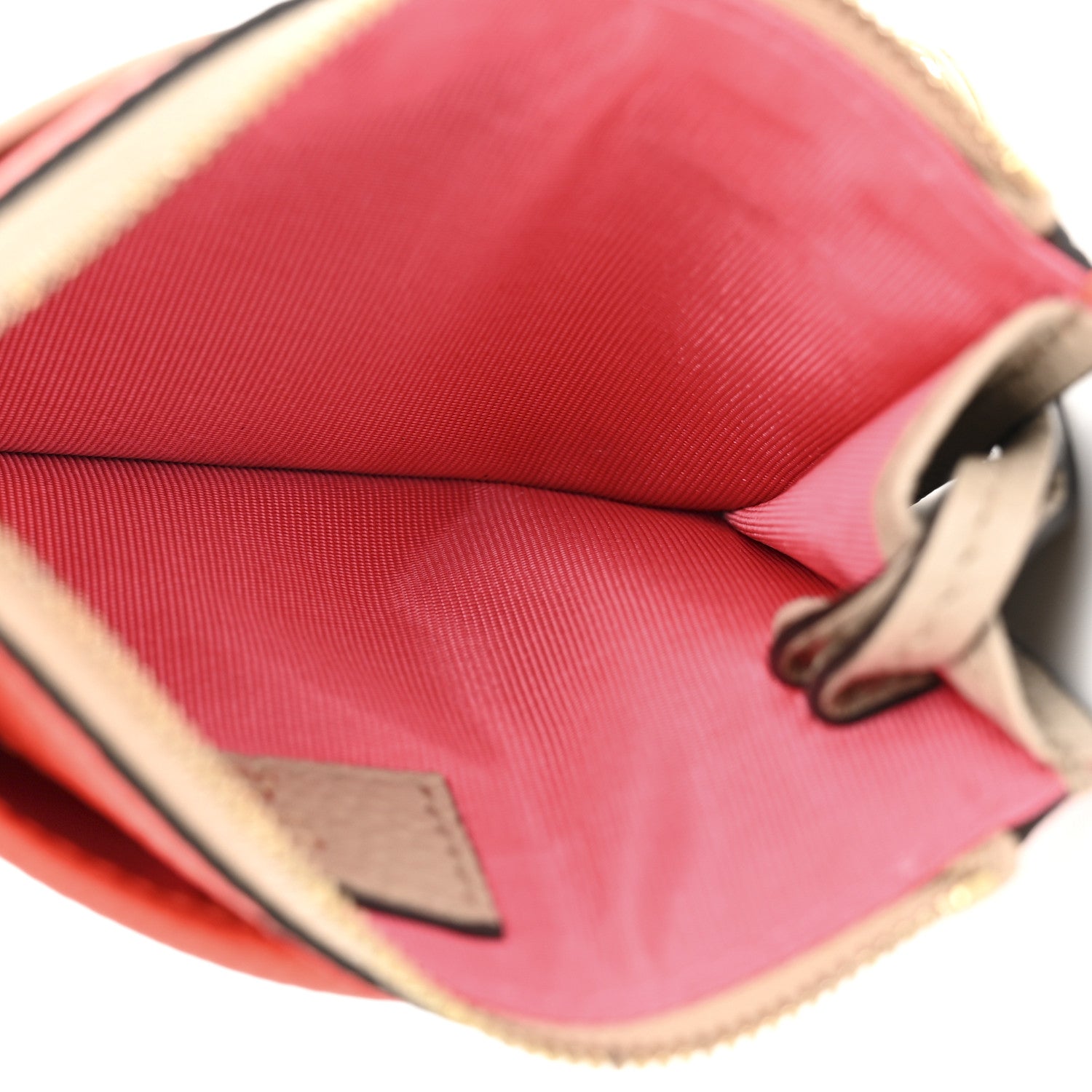 Dollar Calfskin GG Marmont Zip Key Pouch Beige Sun Orange
