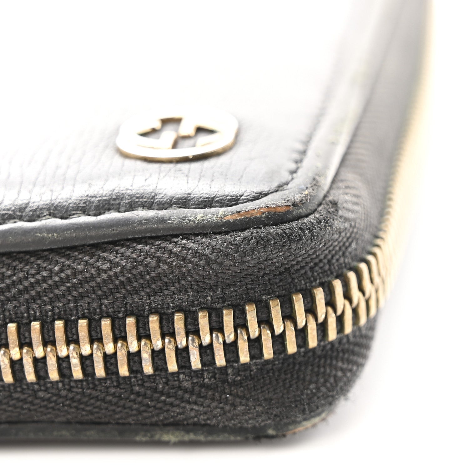Calfskin GG Zip Around Wallet Black