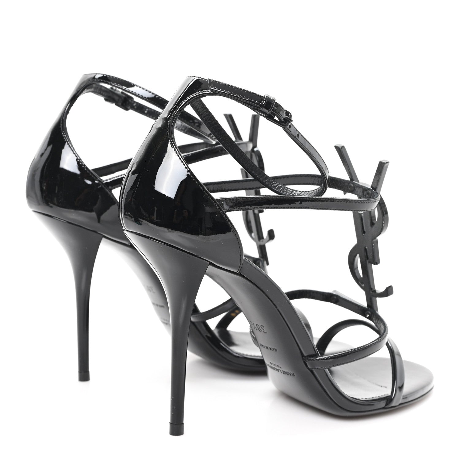 Patent Cassandra 100 Ankle Strap Sandals 38.5 Black
