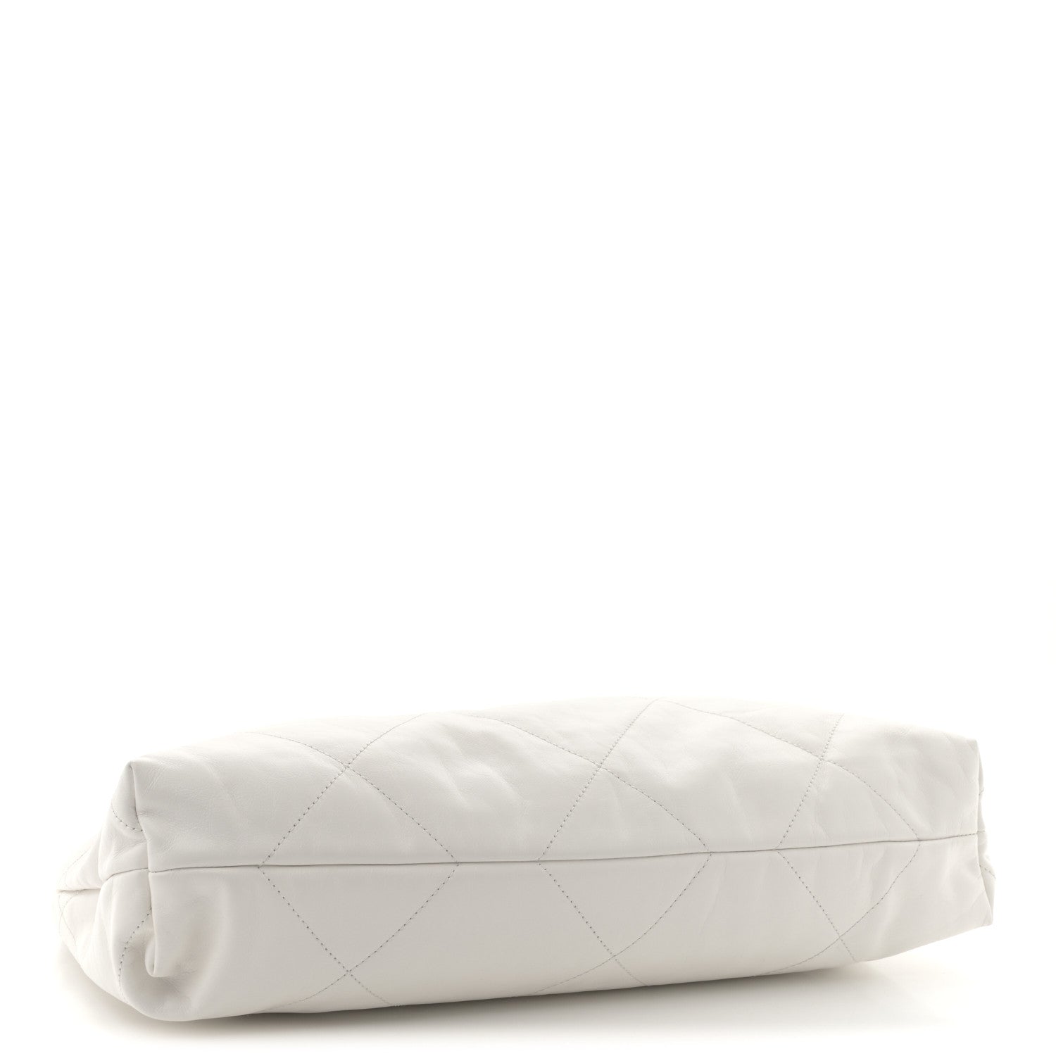 Shiny Calfskin Quilted Chanel 22 East West White