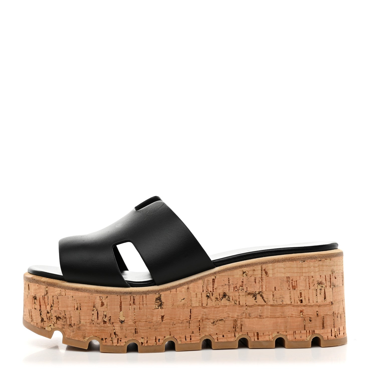 Calfskin Cork Eze 30 Sandals 37 Black