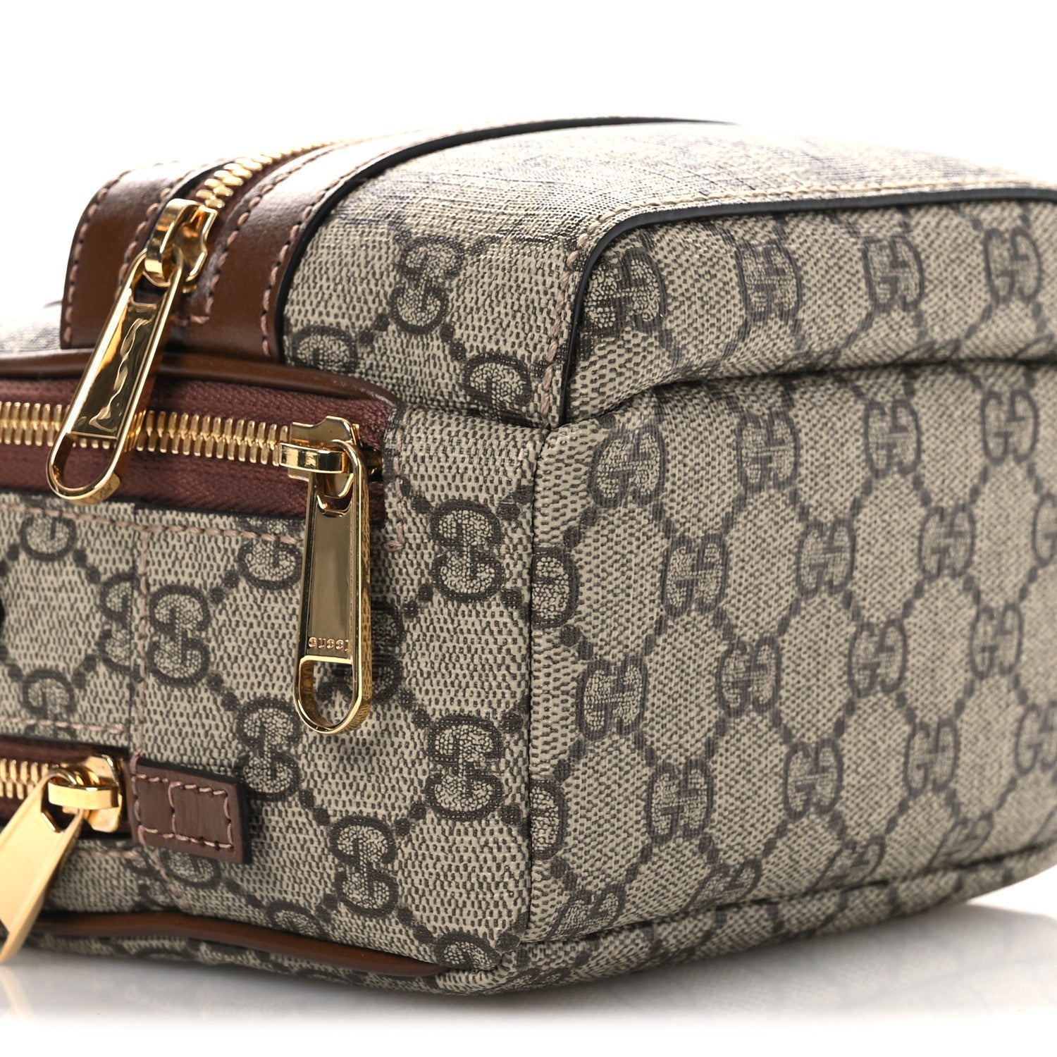 GG Supreme Monogram Azalea Calfskin Retro Interlocking G Multi-Function Bag Beige Ebony Brown Sugar