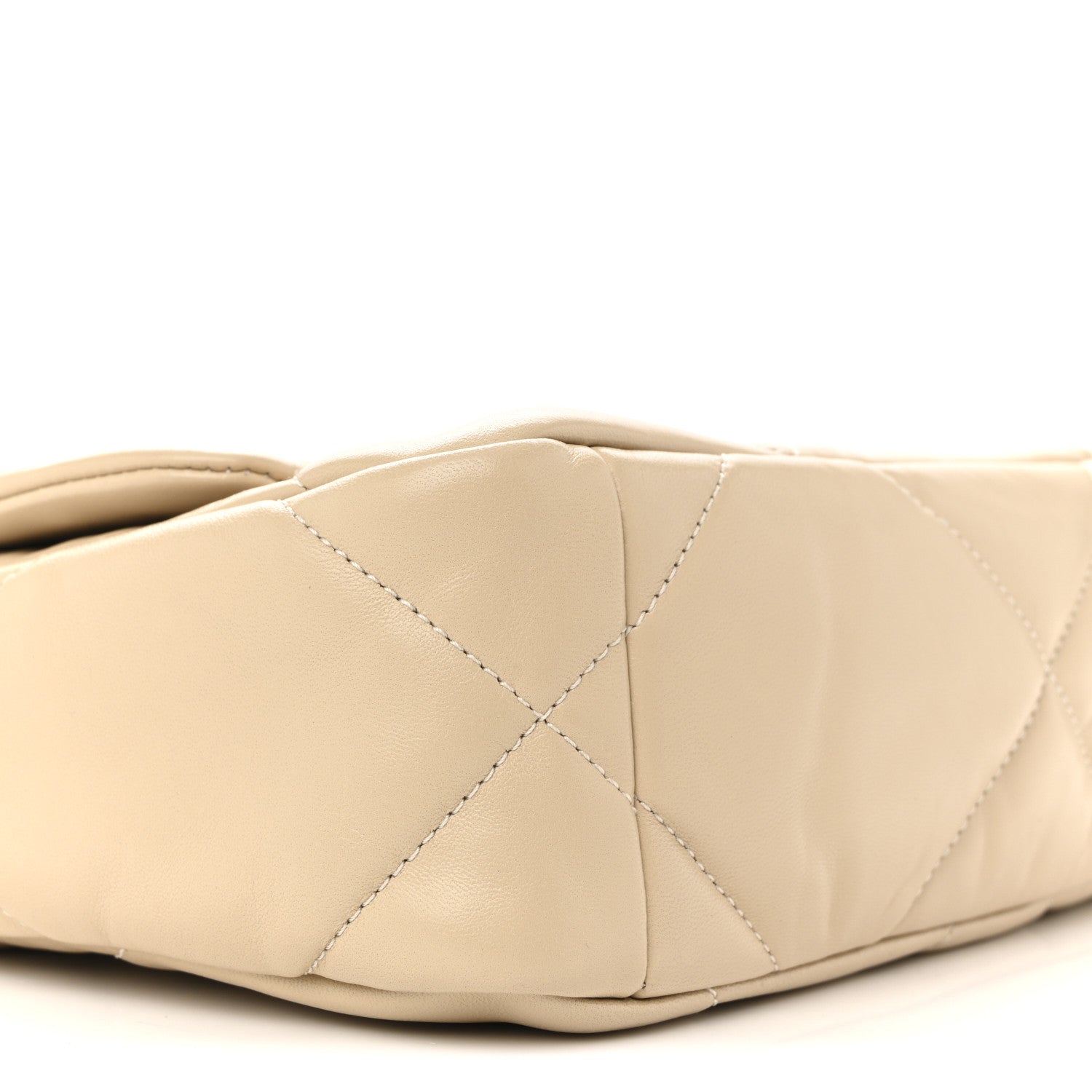 Lambskin Quilted Medium Chanel 19 Flap Beige