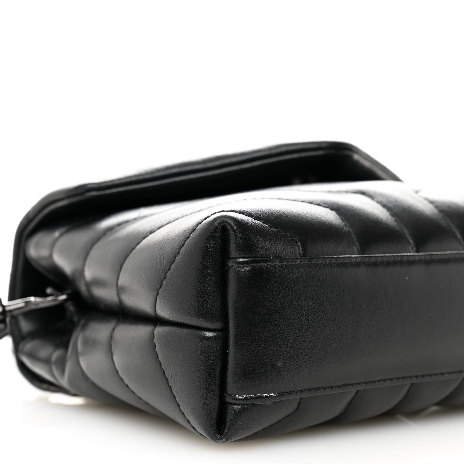 Calfskin Y Quilted Monogram Monochrome Toy Loulou Crossbody Bag Black
