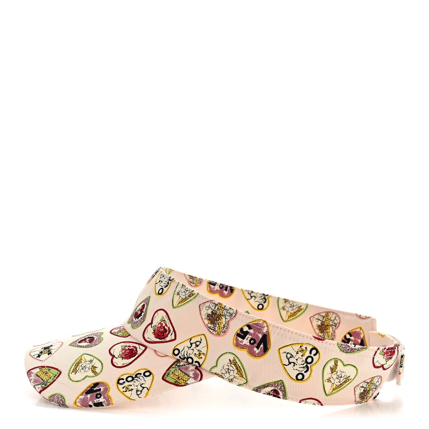 Cotton Canvas Valentine Visor Light Pink Multicolor