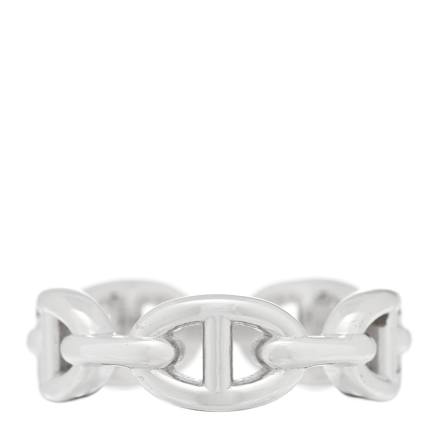Sterling Silver PM Chaine d'Ancre Enchainee Band Ring 56 7.75