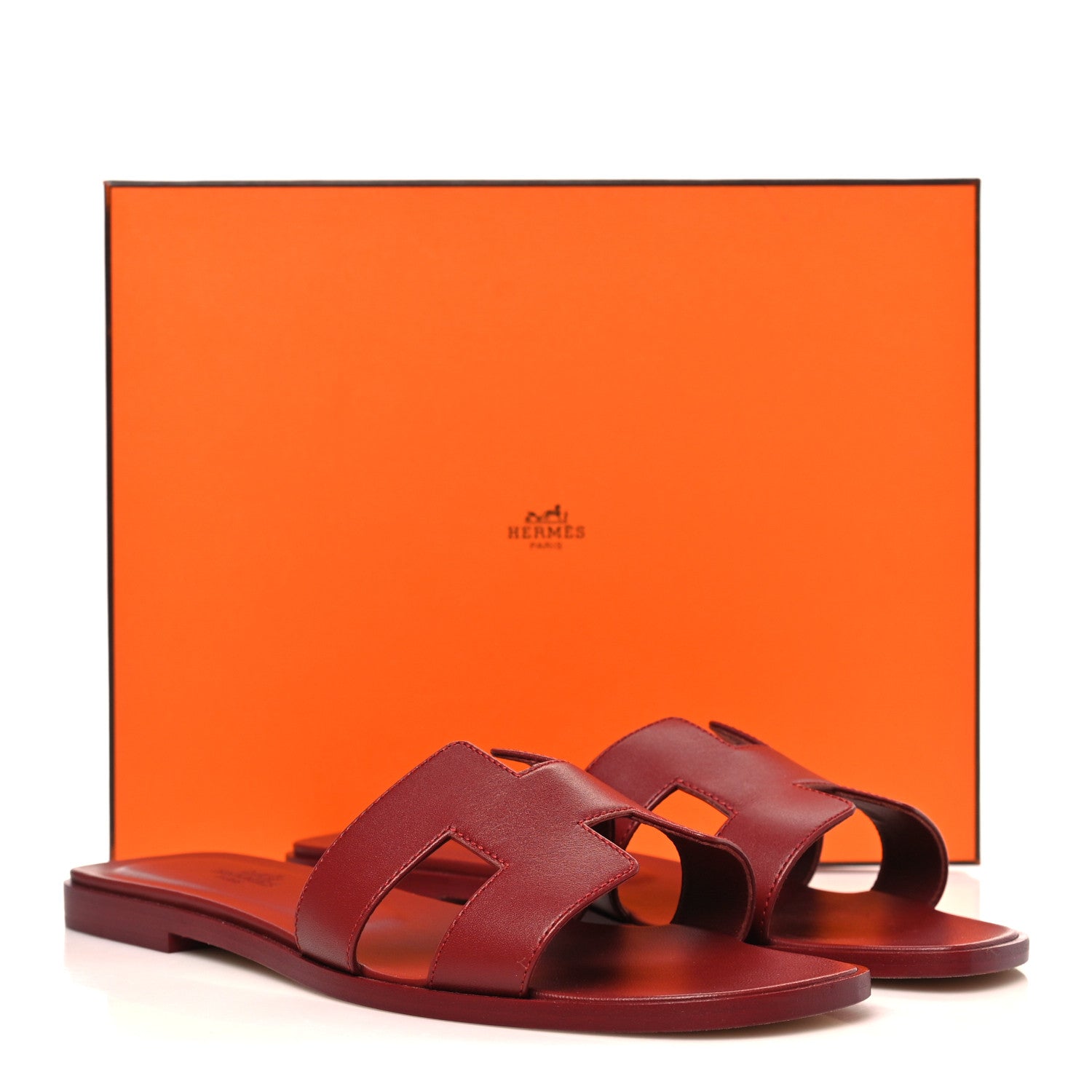 Box Calfskin Oran Sandals 39 Rouge Tomette