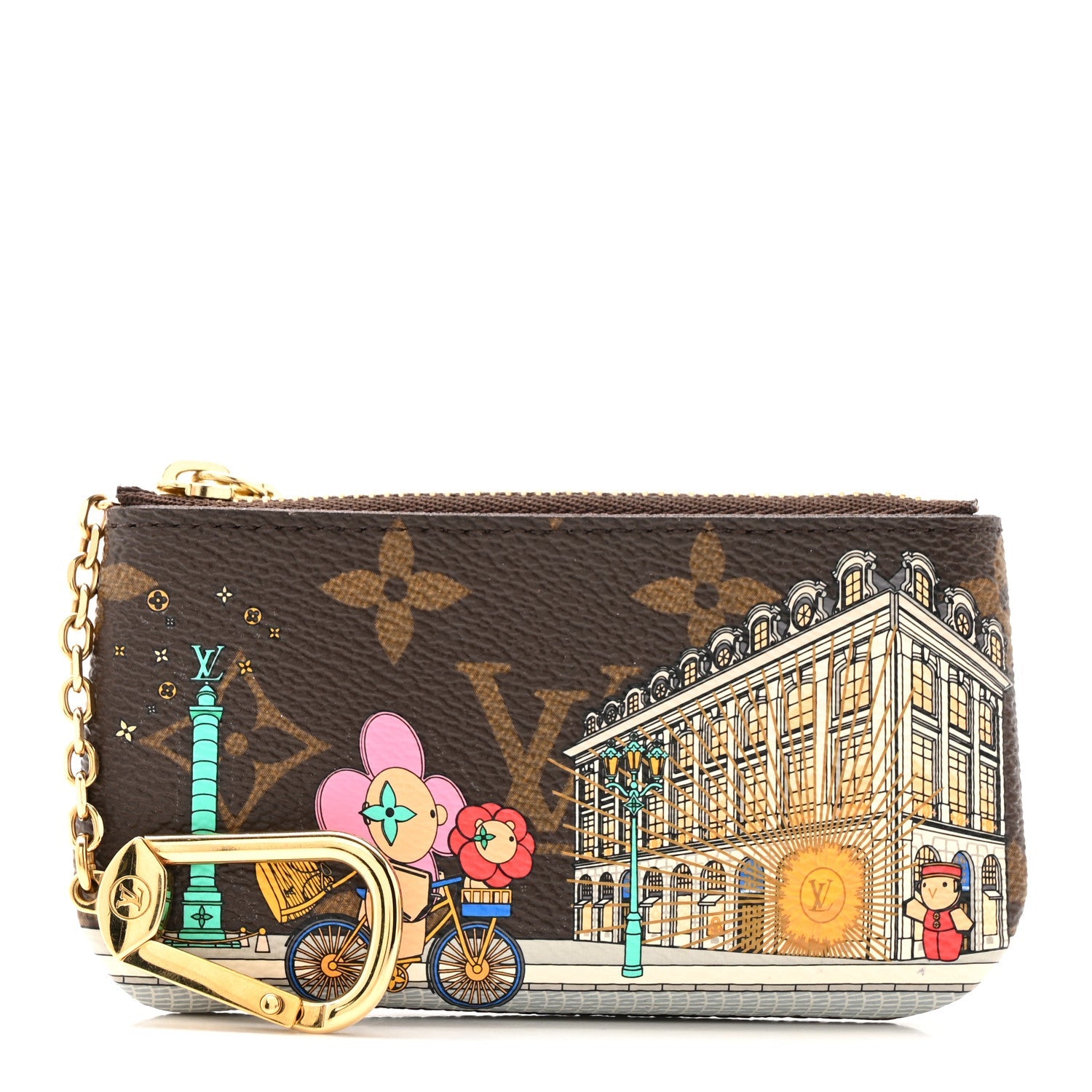 Monogram 2022 Christmas Animation Paris Key Pouch Pink
