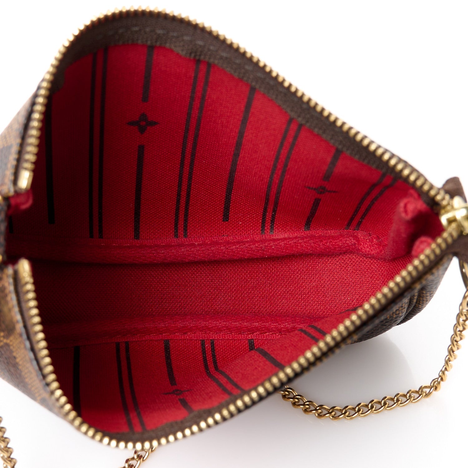 Damier Ebene Complice Trunks and Bags Mini Pochette Accessories Red