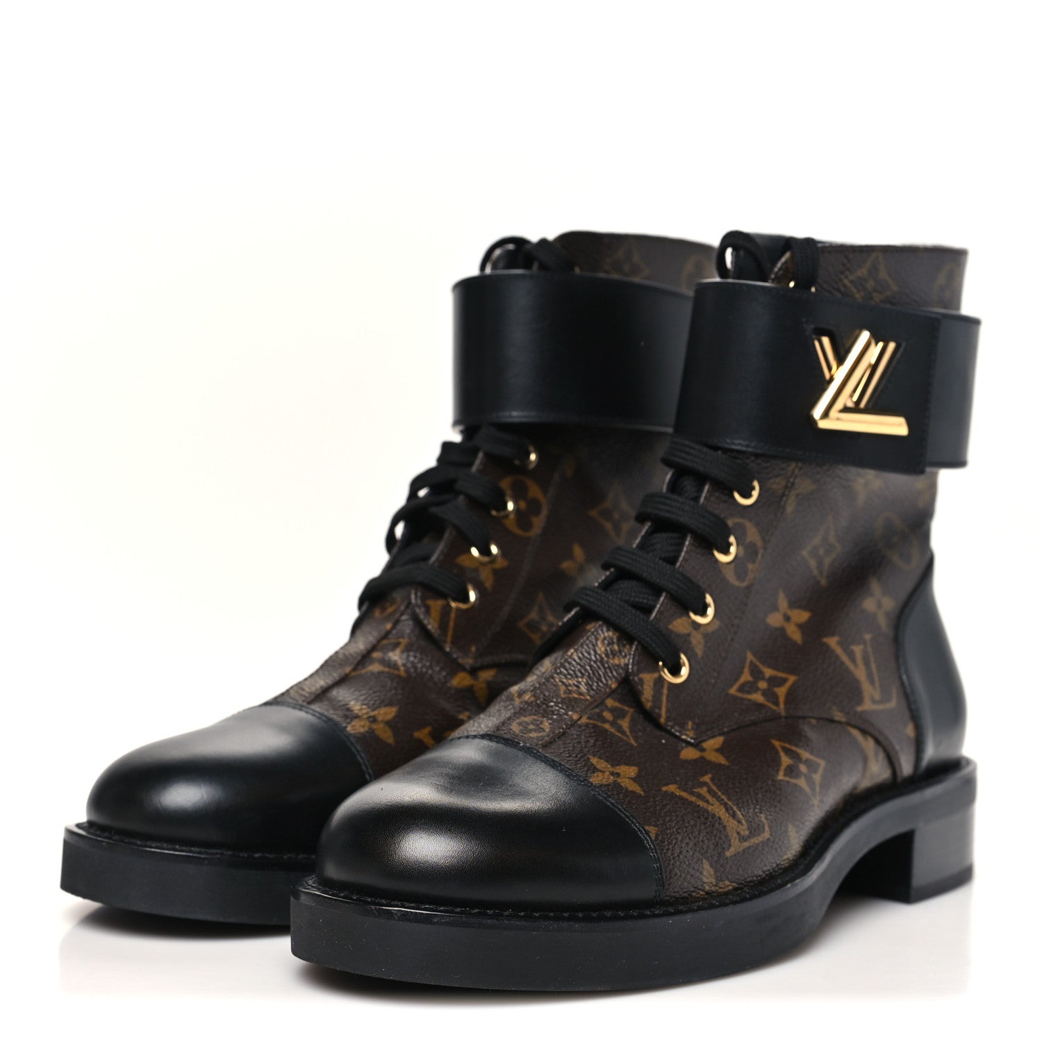 Calfskin Monogram Wonderland Flat Ranger Boots 40 Black