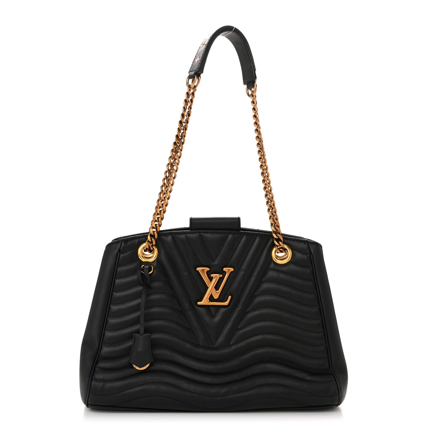 Calfskin New Wave Chain Tote Black