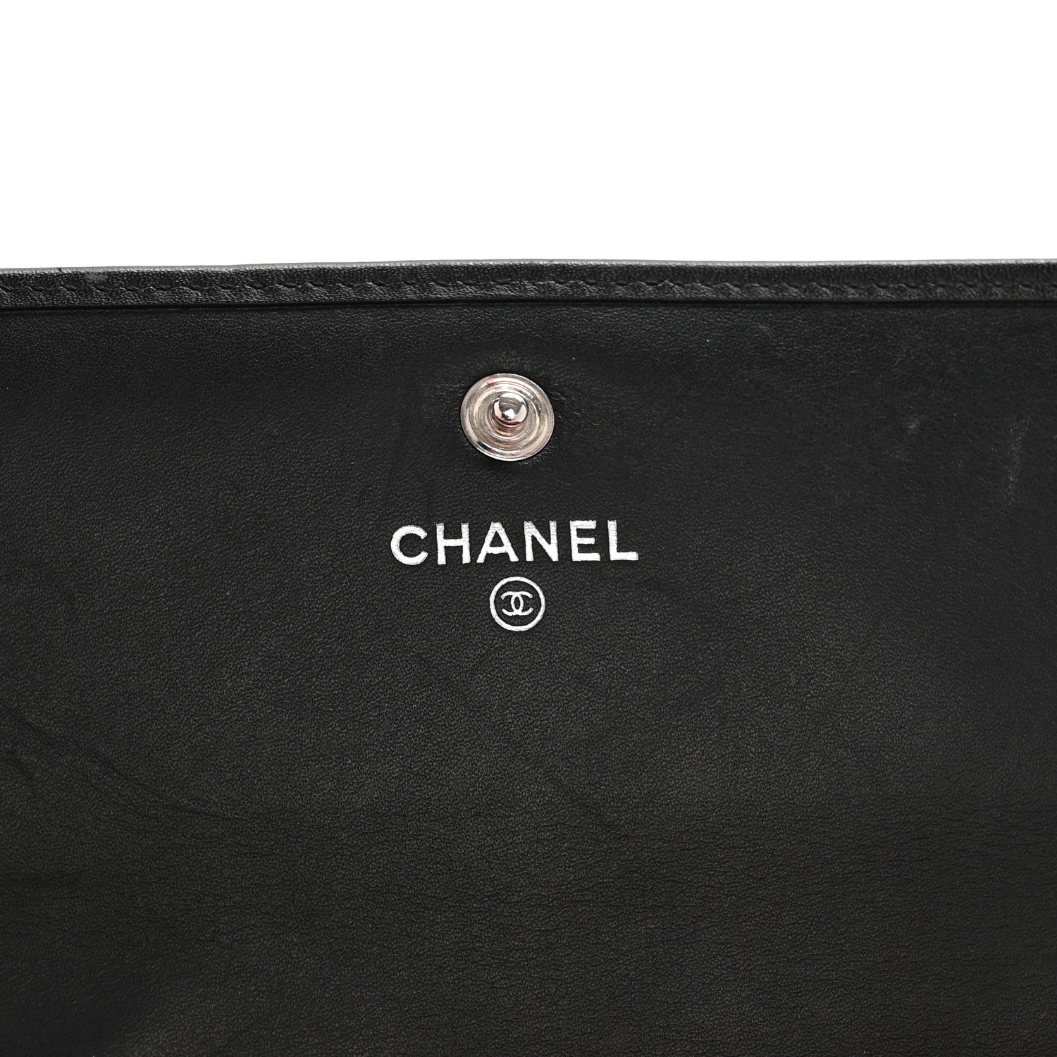 Calfskin Quilted Cambon Long Double Wallet Black