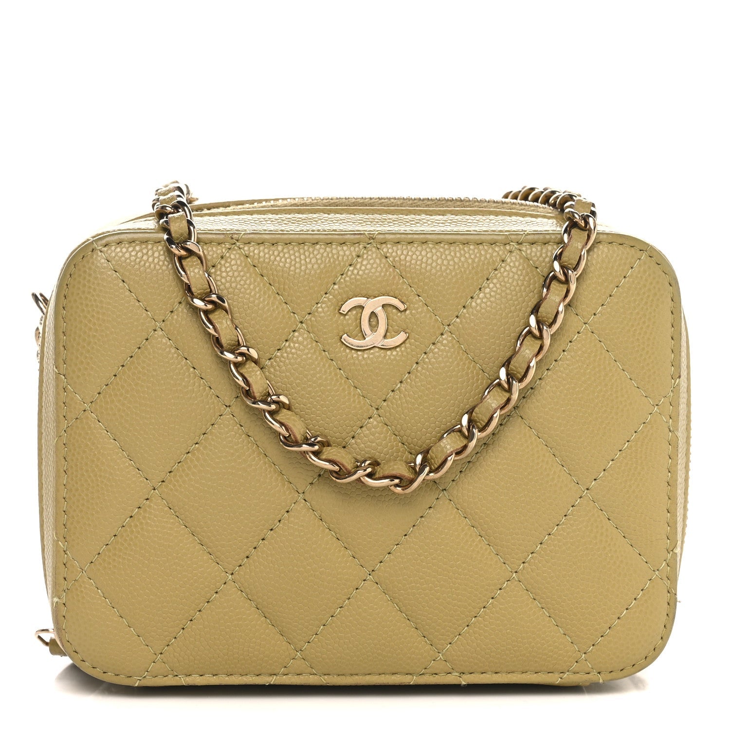 Caviar Quilted Camera Bag Green
