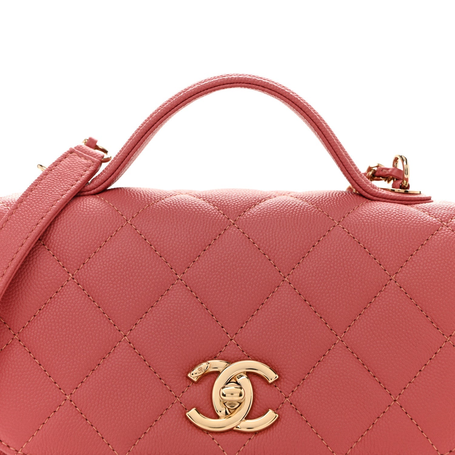 Caviar Quilted Small Business Affinity Flap Dark Pink