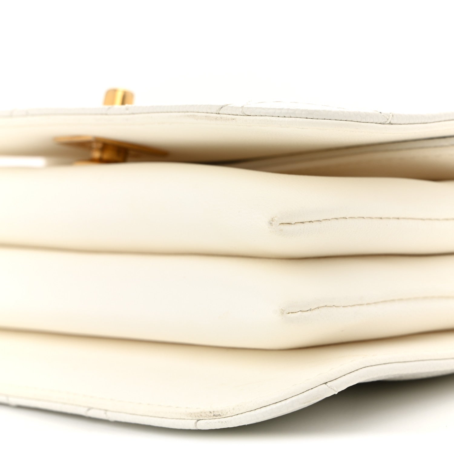 Caviar Quilted Mini Top Handle Flap White