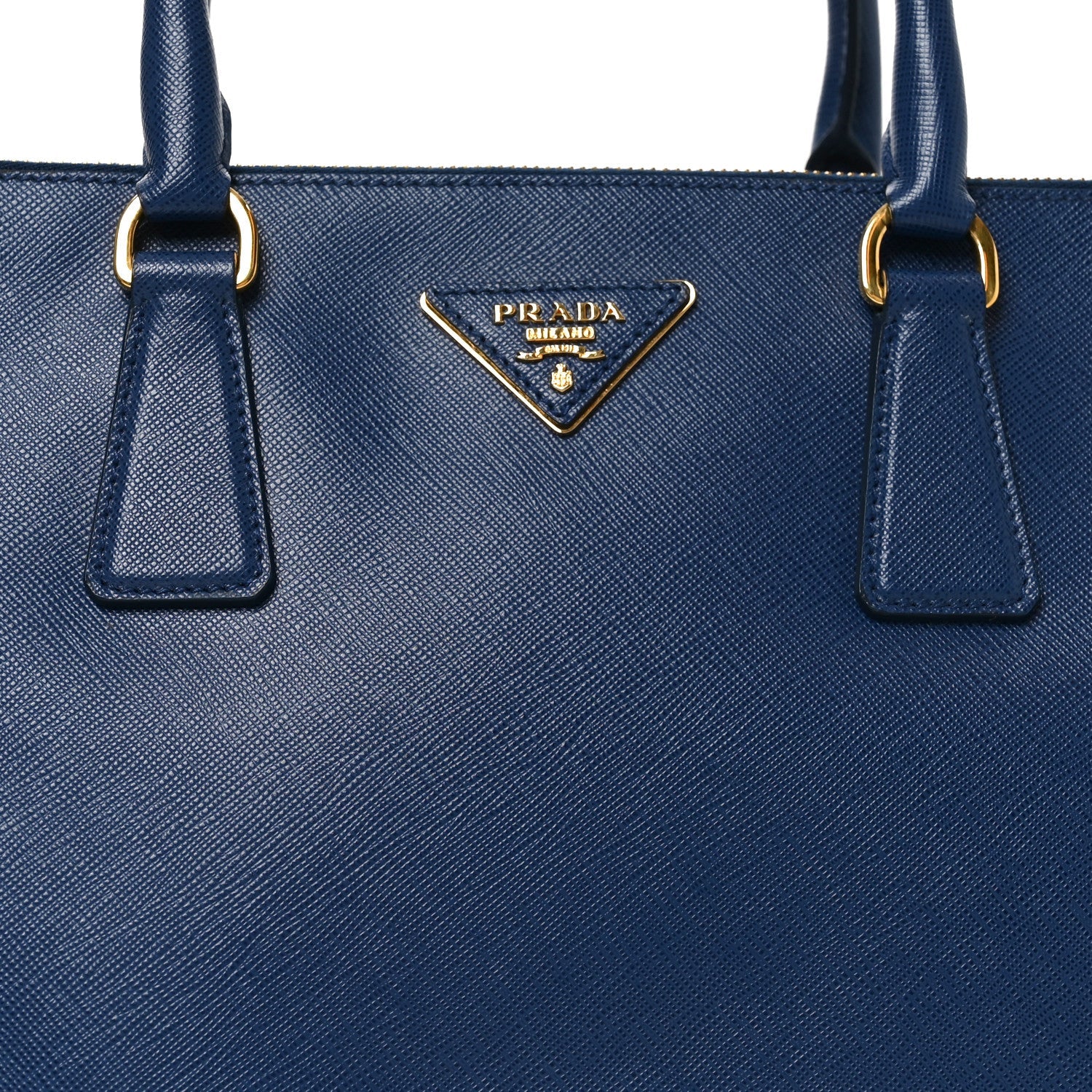Saffiano Lux Large Galleria Double Zip Tote Bluette