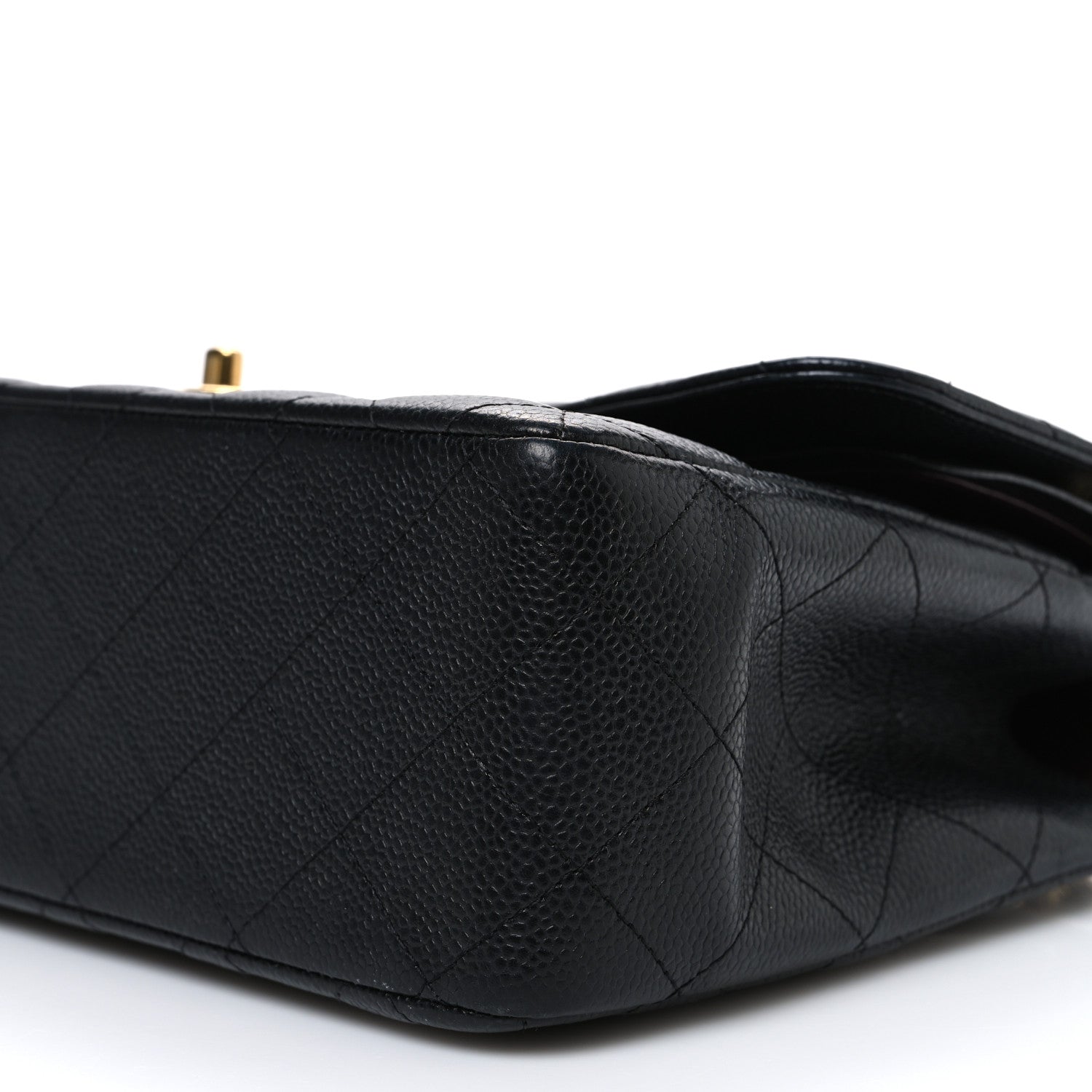 Caviar Quilted Jumbo Double Flap Black