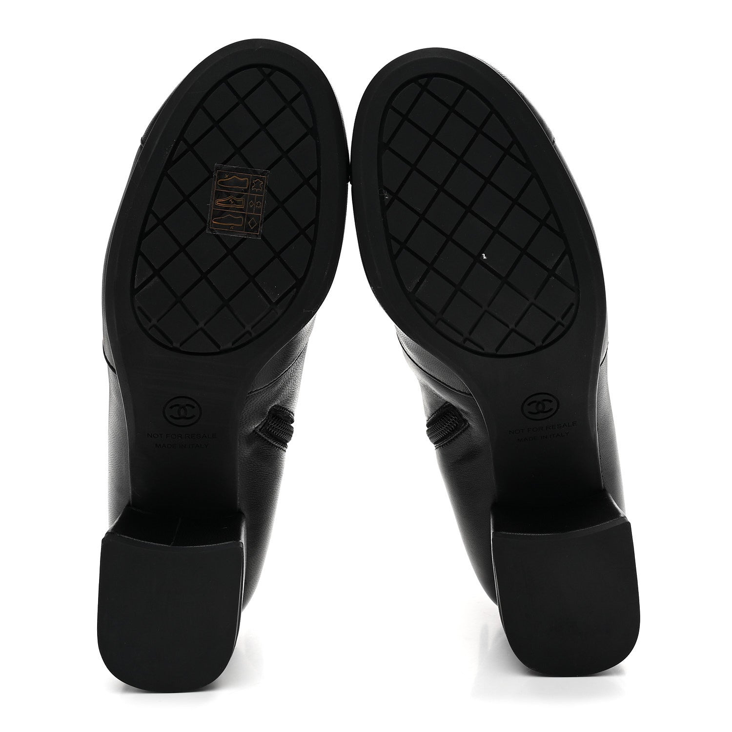 Stretch Lambskin Cap Toe CC Short Boots 38 Black
