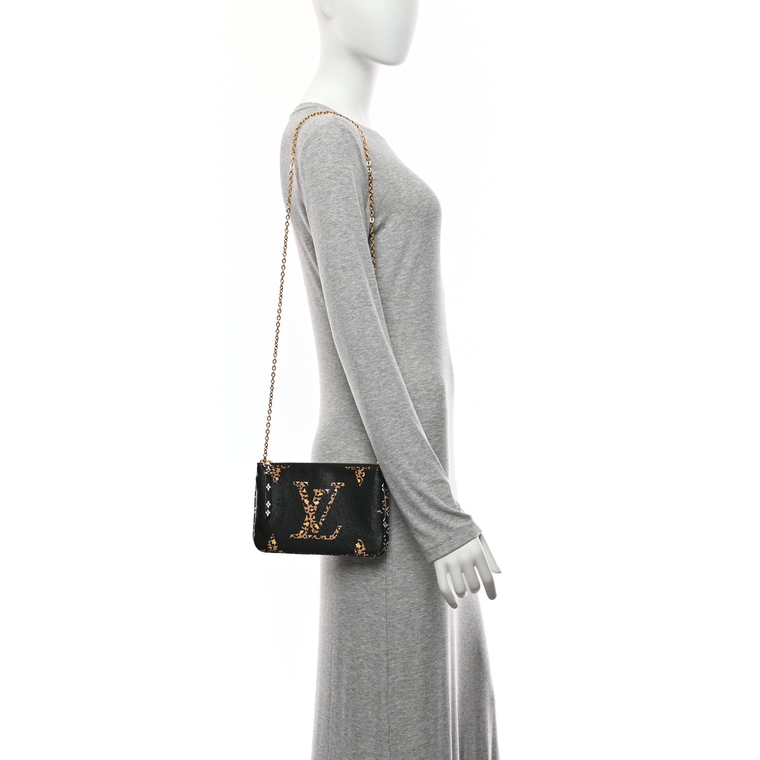 Monogram Giant Jungle Pochette Double Zip Black
