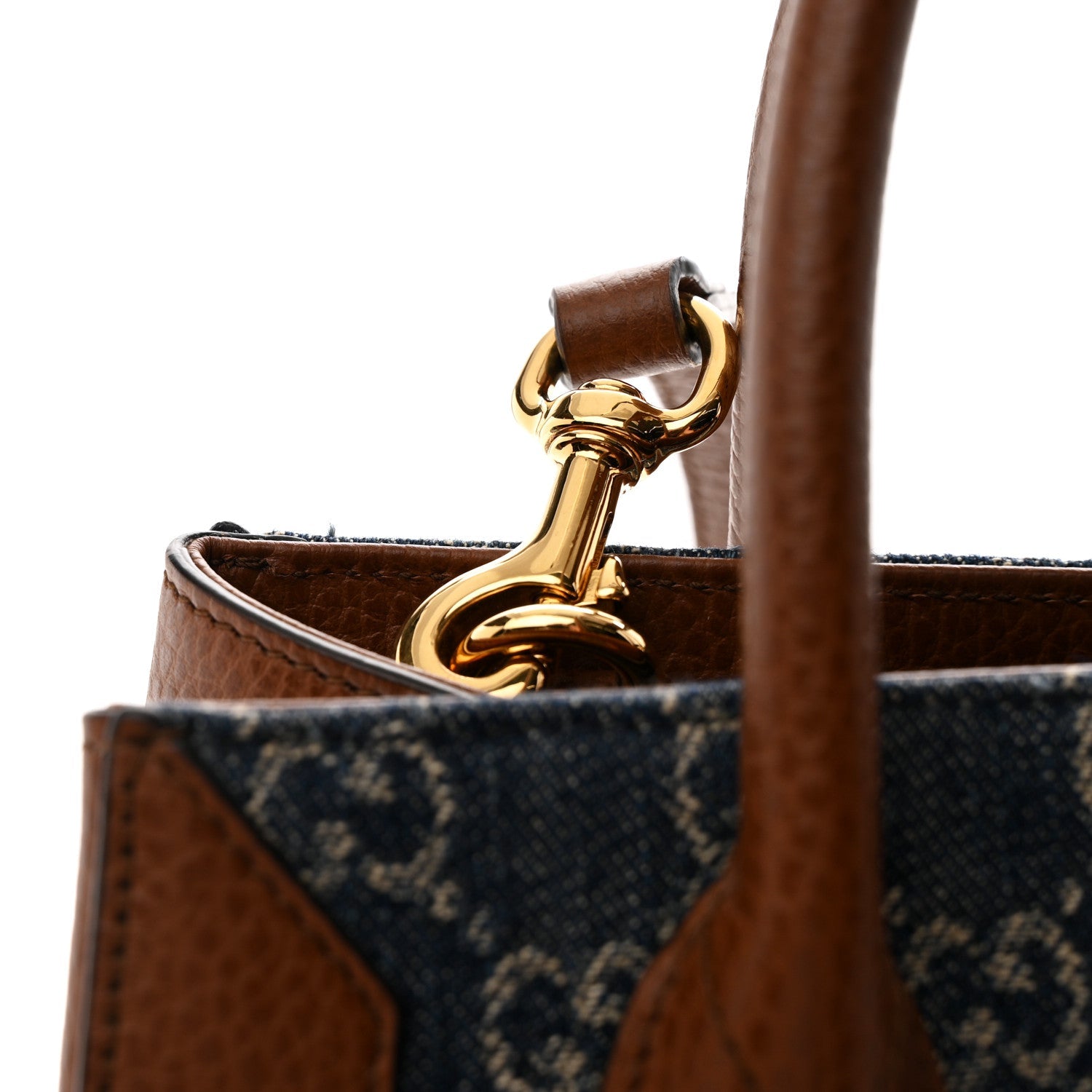 New Denim GG Monogram Dollar Calfskin Medium Jackie 1961 Tote Blue Tea Cuir Epilog