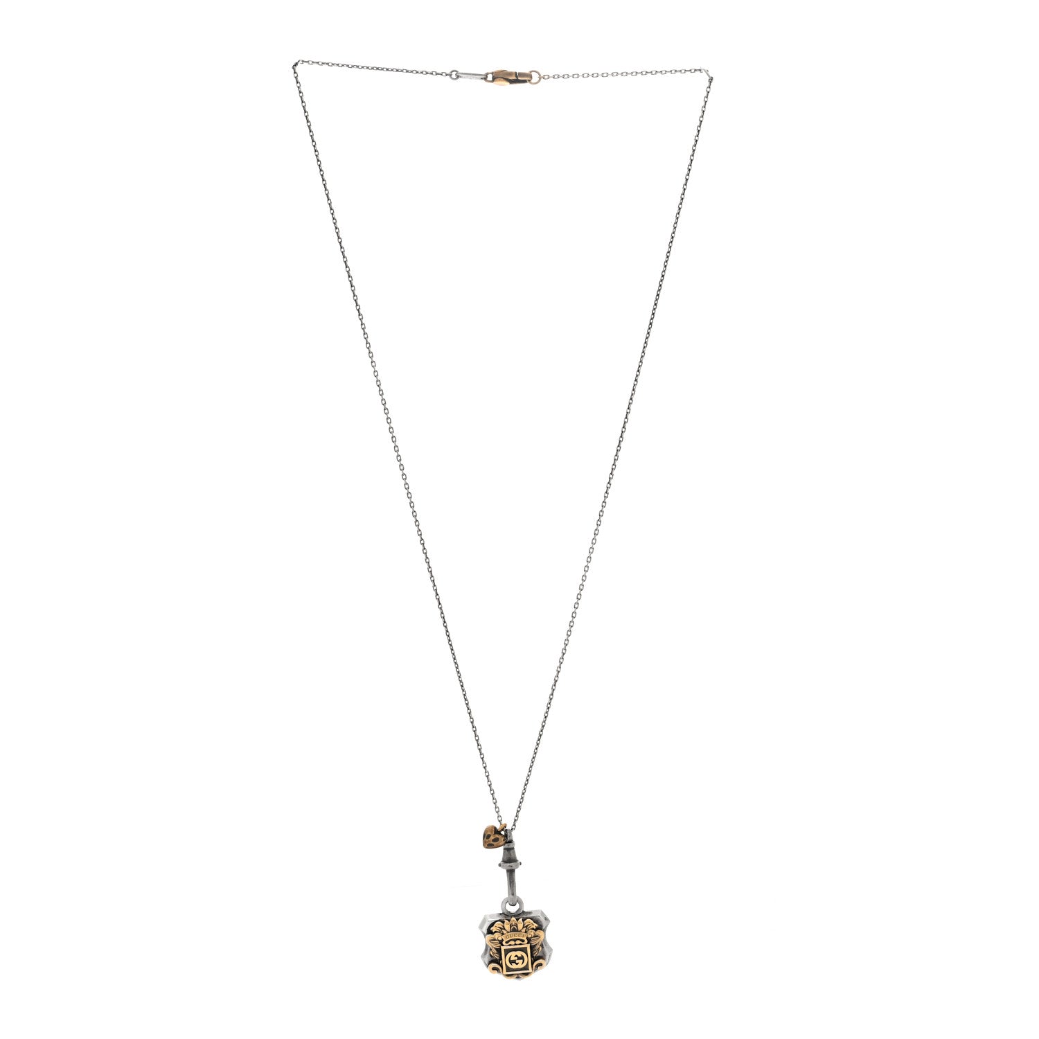 Sterling Silver Crest Necklace Gold