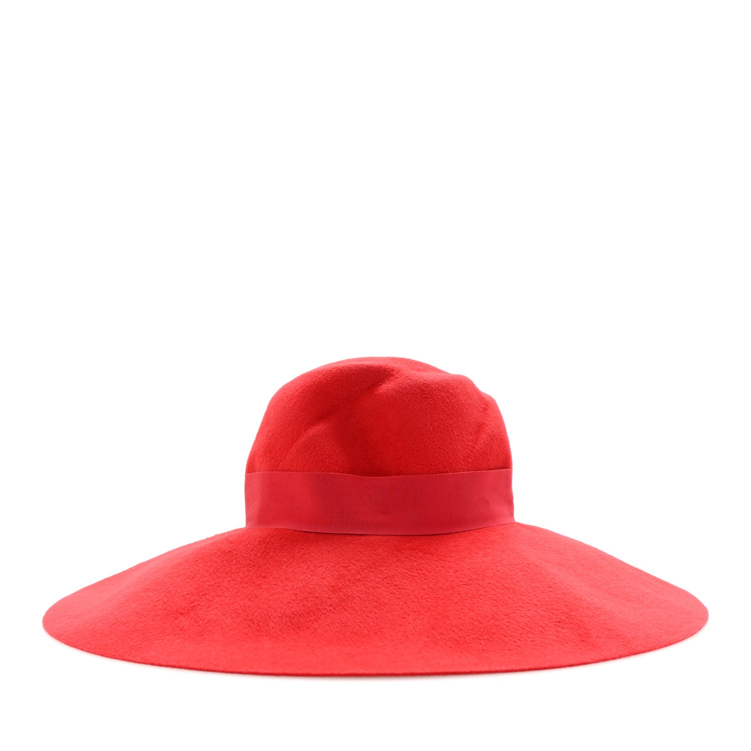 Felt Wide Brim Hat M 57 Red