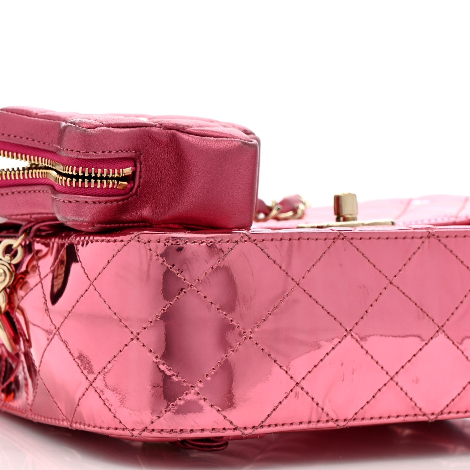 Mirror Calfskin Metallic Calfskin Quilted Hollywood Boulevard Backpack Pink