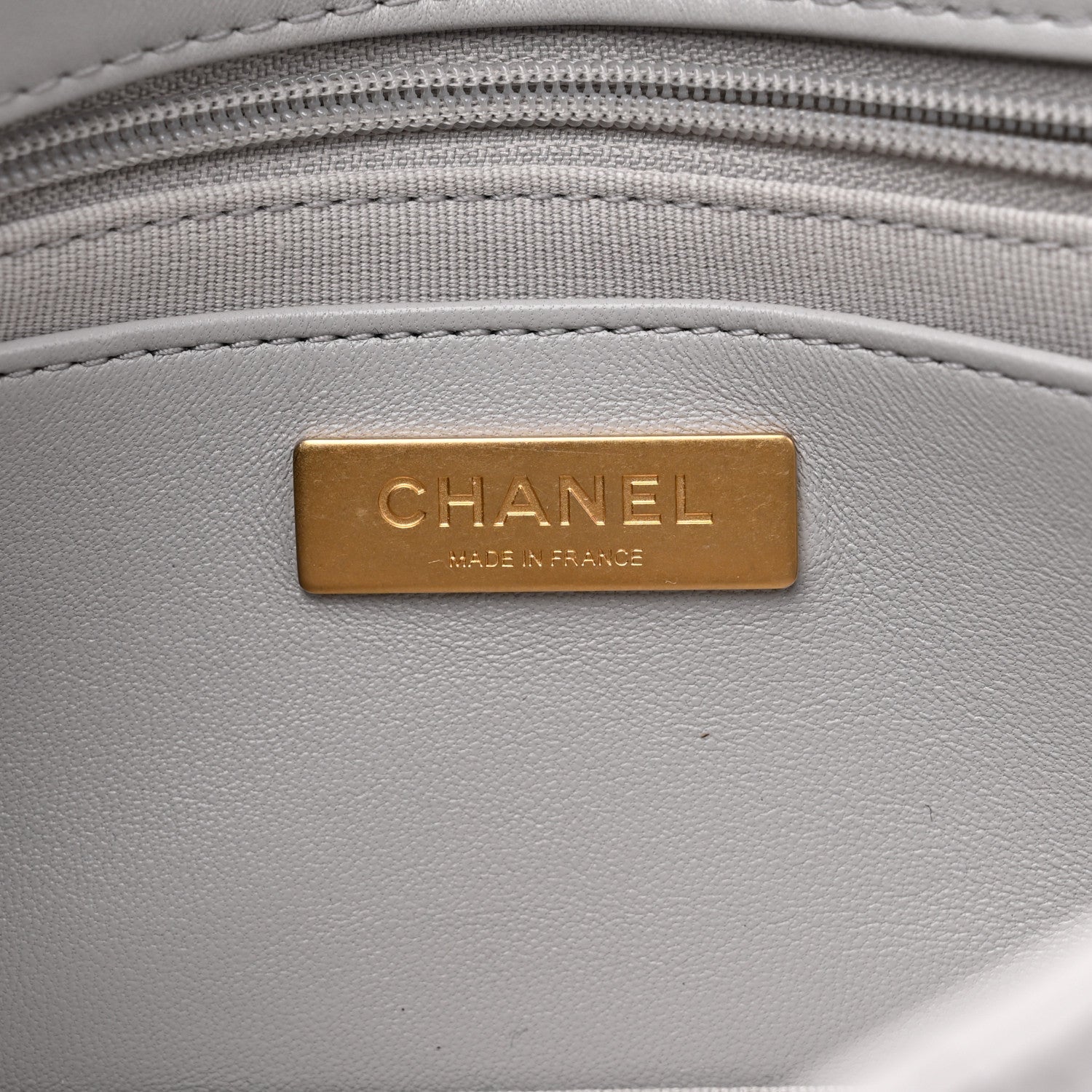 Shiny Lambskin Quilted Mini Flap Grey