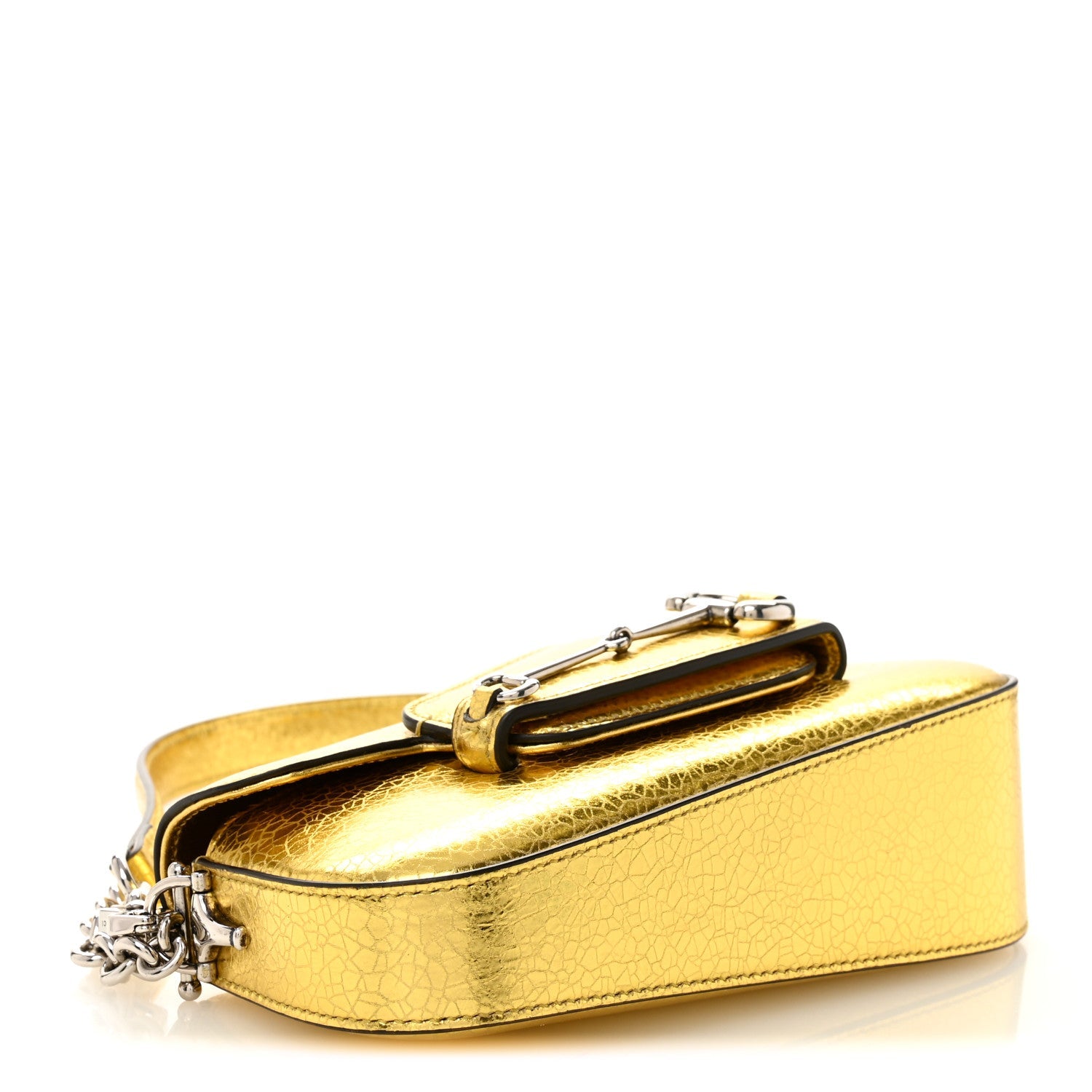 Metallic Demetra Mini Horsebit 1955 Asymmetric Shoulder Bag Gold