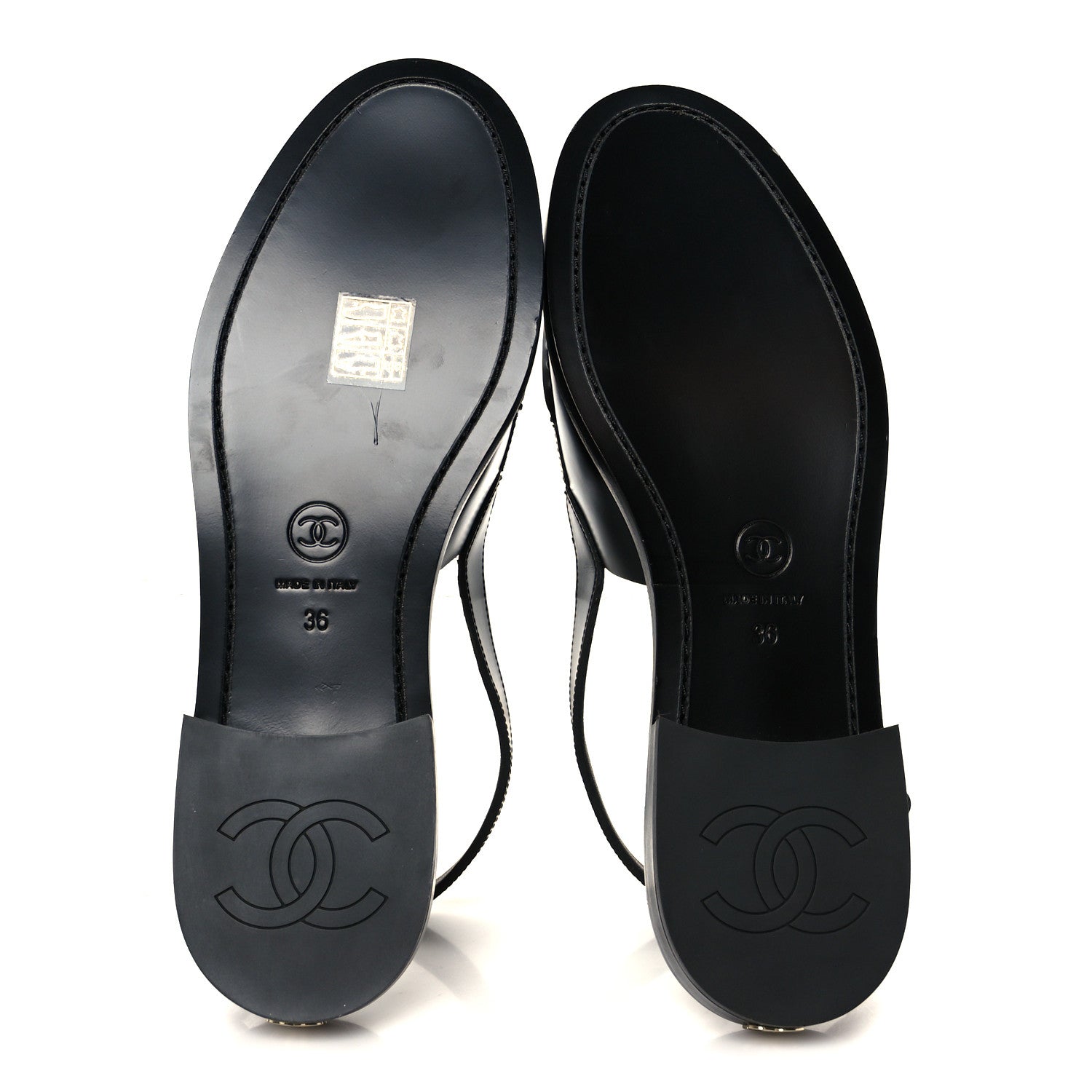 Calfskin Crystal Slingback Loafers 36 Black