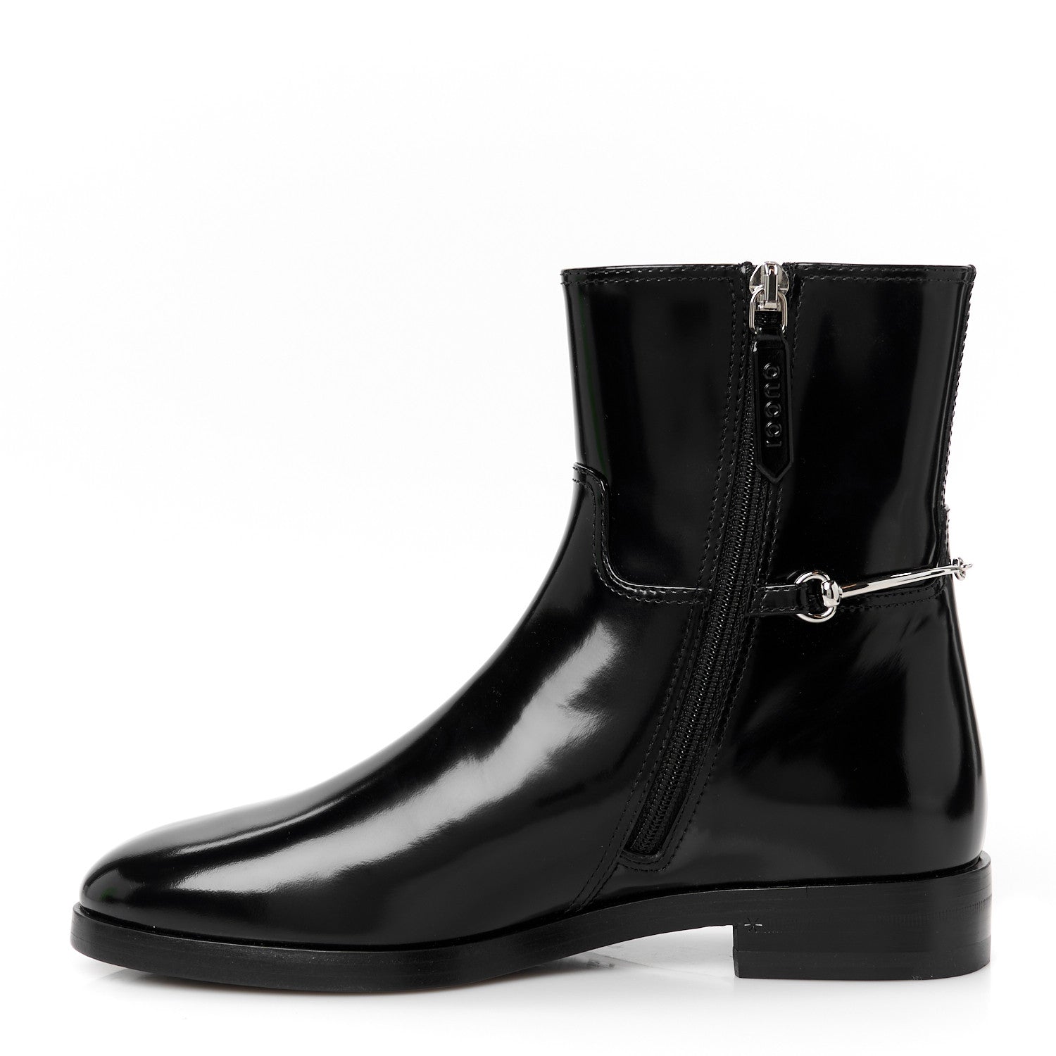 Brushed Calfskin Michelangelo Slim Horsebit Ankle Boots 36 Black