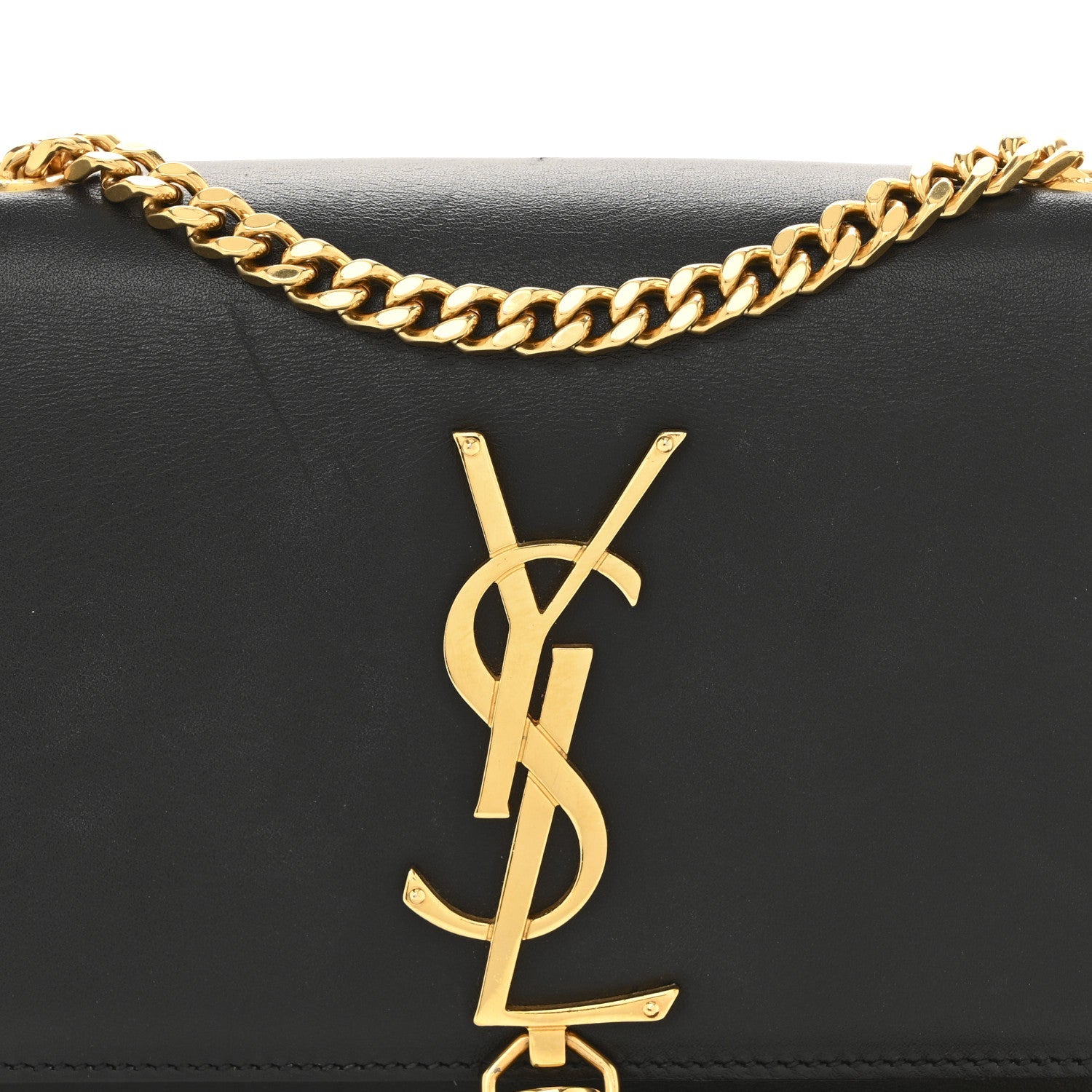 Calfskin Small Classic Monogram Kate Tassel Satchel Black
