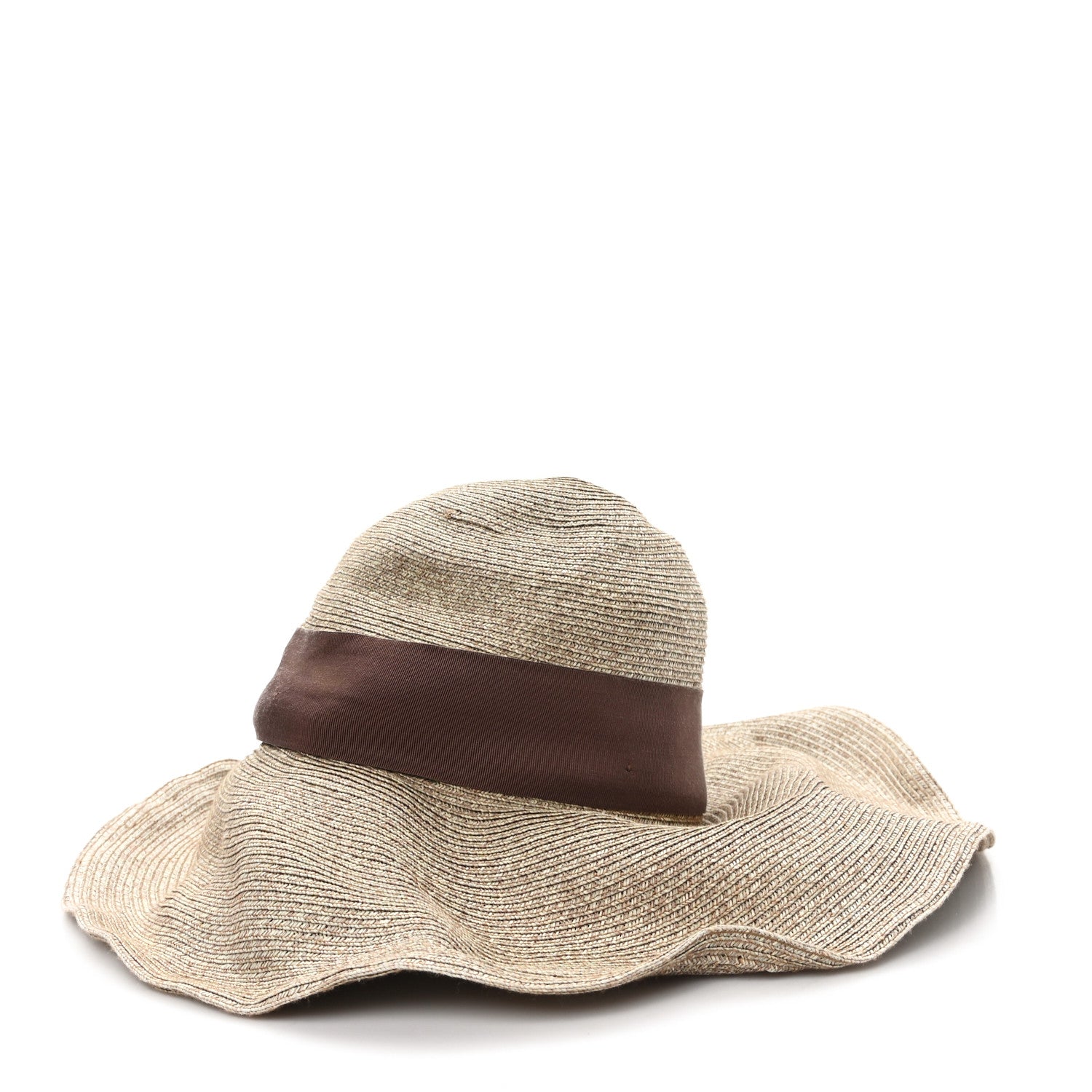Paper Blend Wide Brim Hat S Brown