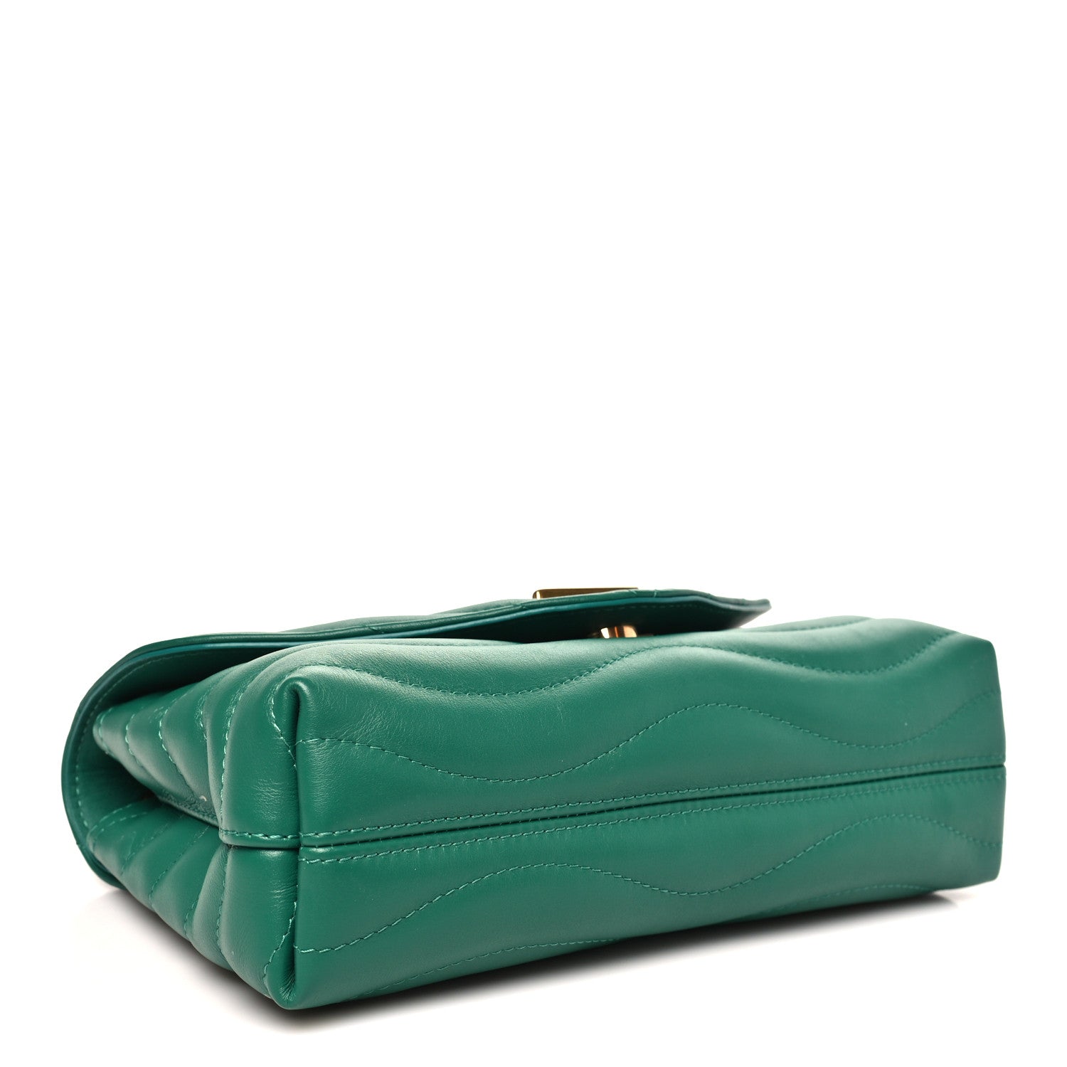 Calfskin New Wave Chain Bag MM NM Emerald