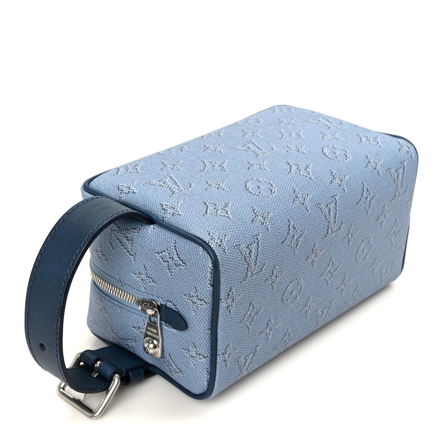 Monogram Heritage Locker Dopp Kit Toilet Pouch Blue