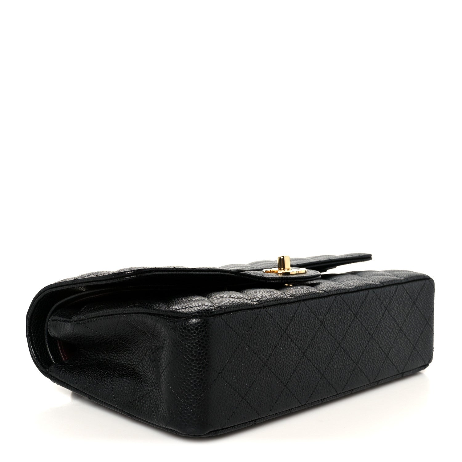 Caviar Quilted Medium Double Flap Black