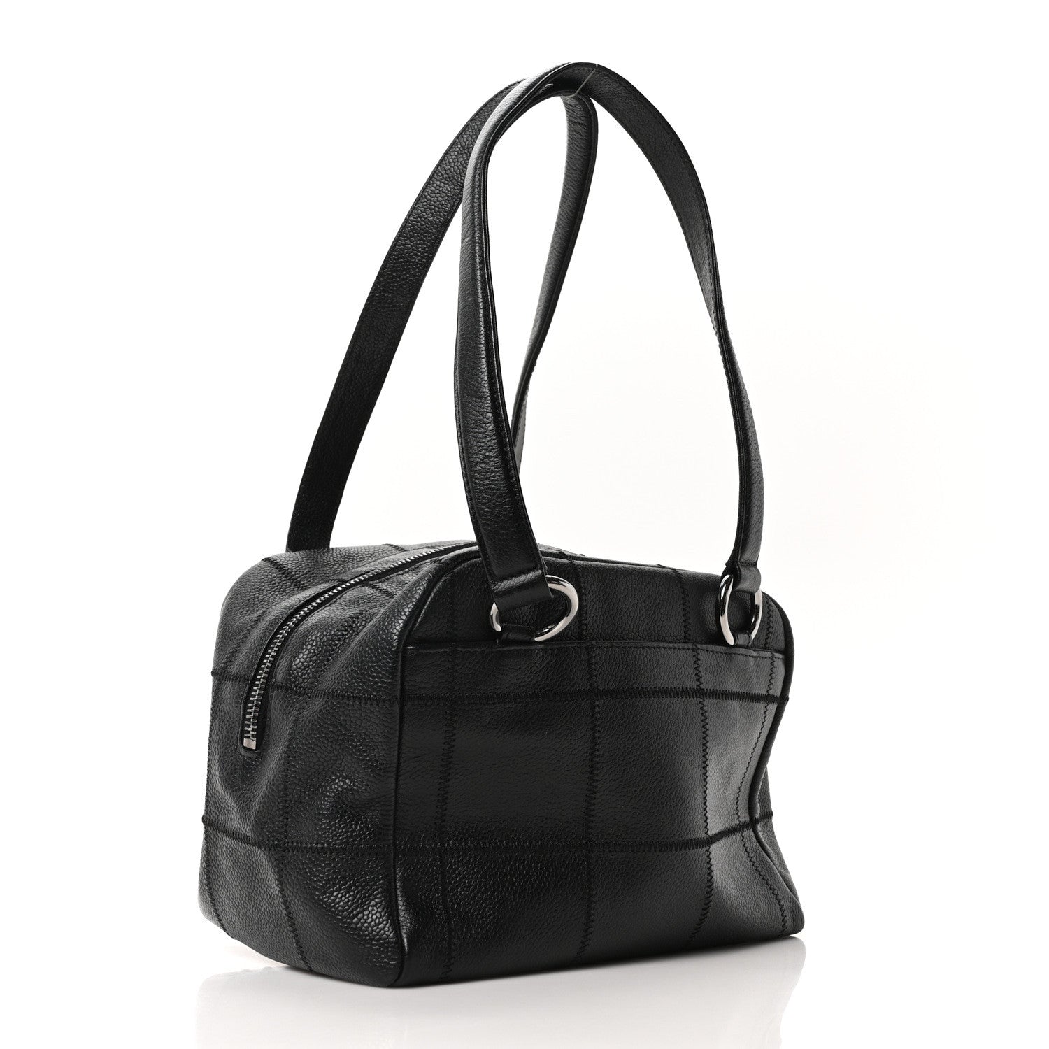 Caviar Square Stitched Bowler Black