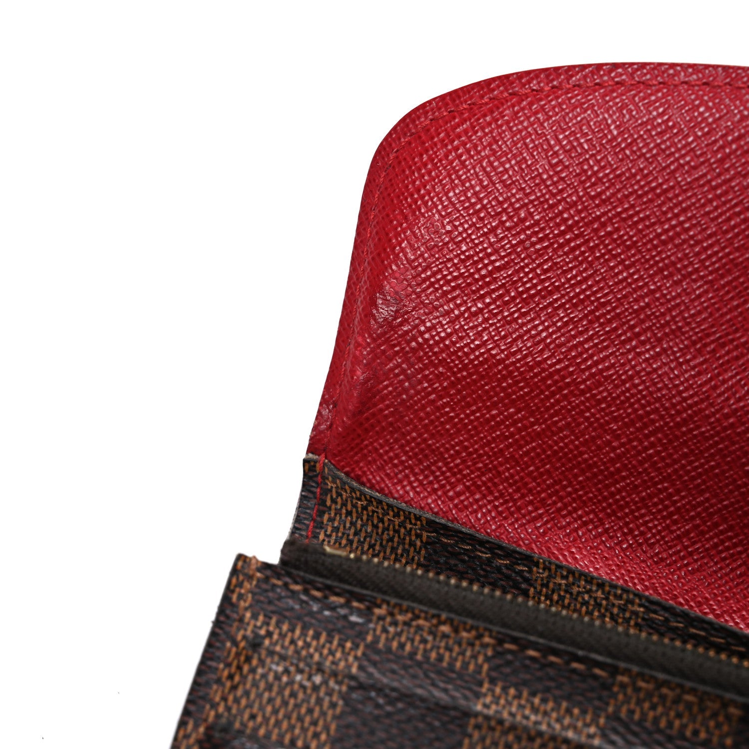 Damier Ebene Emilie Wallet Red