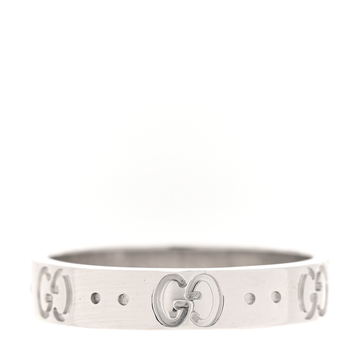 18K White Gold 4mm Icon Thin Band Ring 52 6