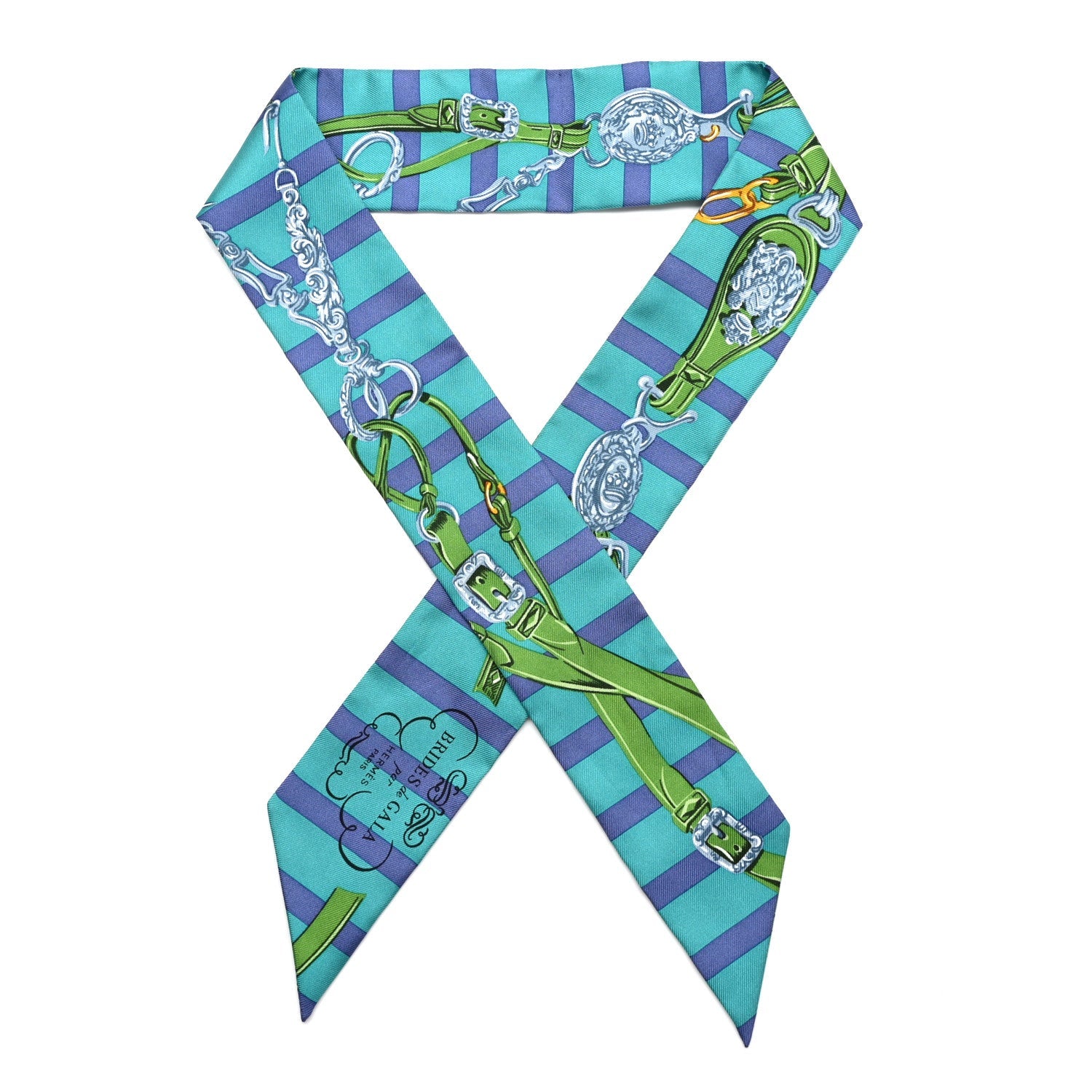 Silk Brides de Gala Bayaderes Twilly Turquoise Indigo Vert