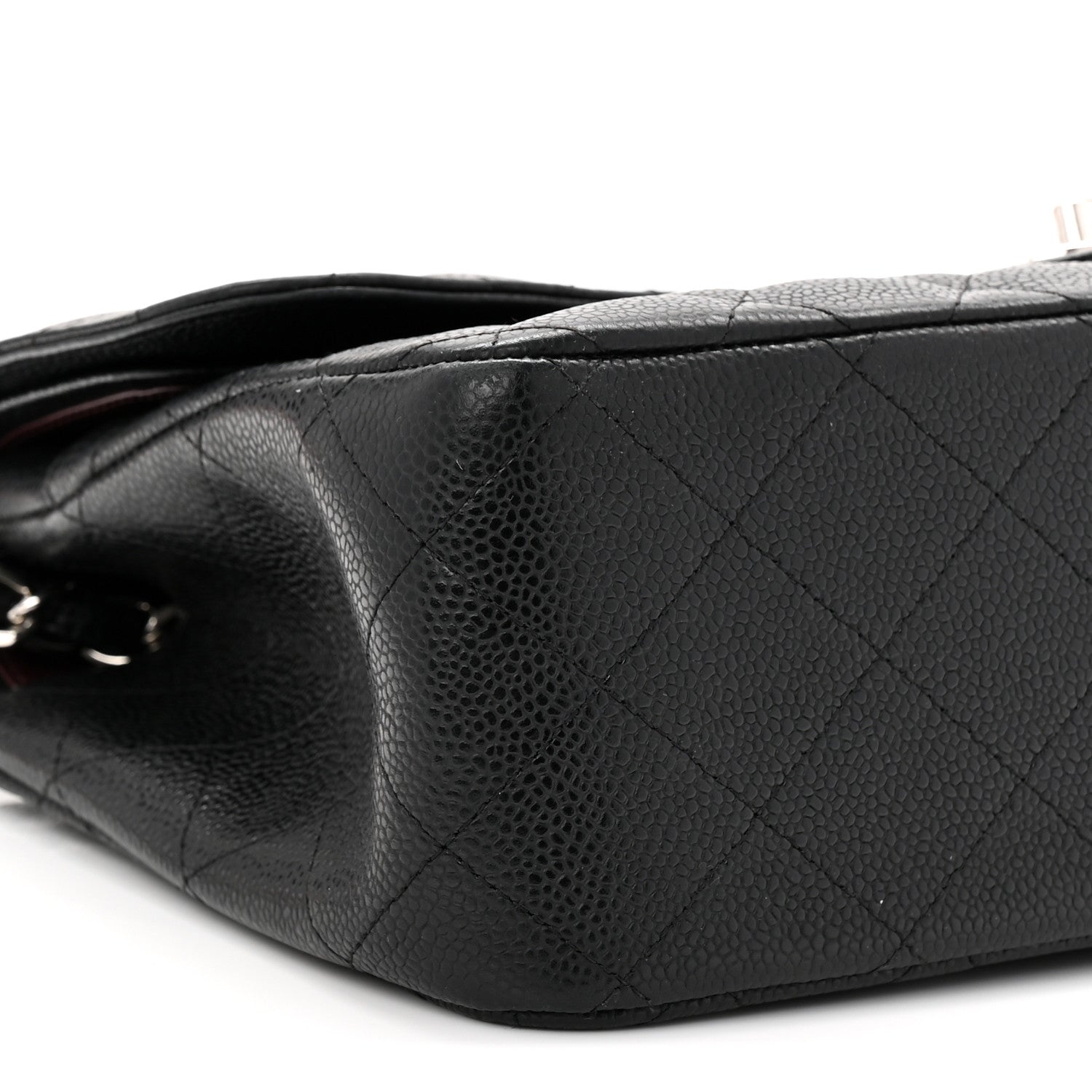 Caviar Quilted Jumbo Double Flap Black