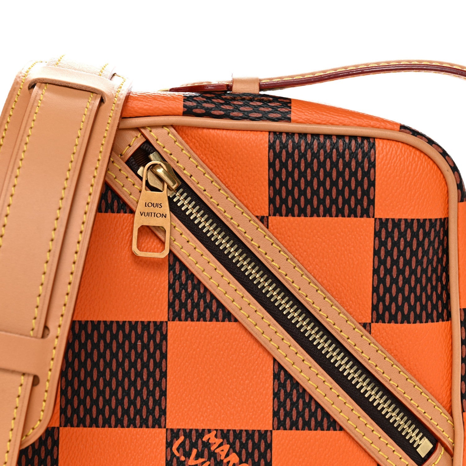 Damier Pop Chess Messenger Orange