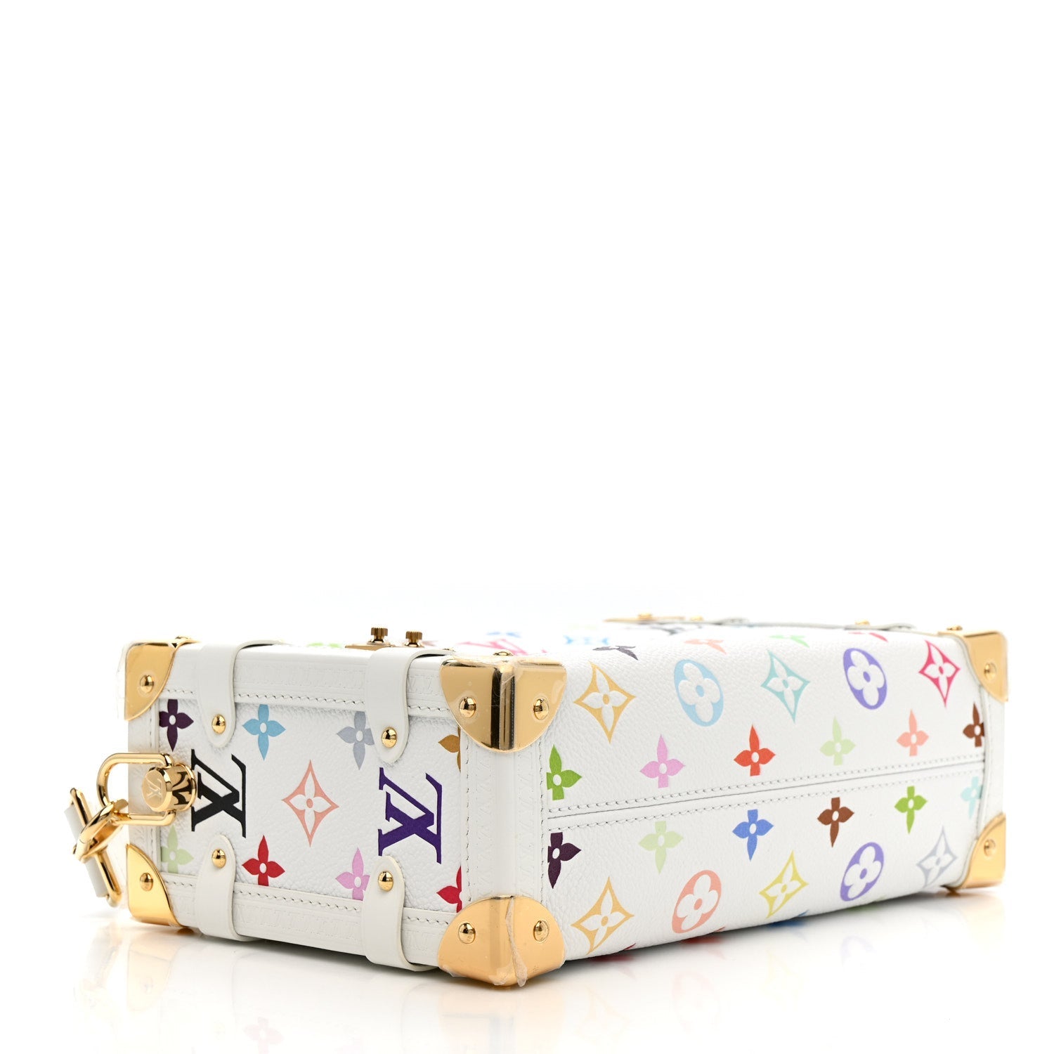 LV x TM Cowhide Monogram Multicolor Side Trunk MM White