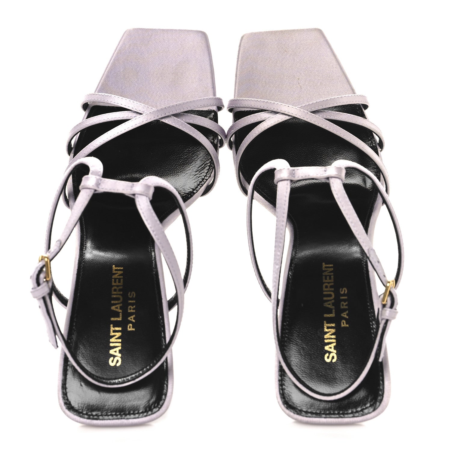 Crepe Satin Baliqua 105 Ankle Strap Sandals 37.5 Poly Grey